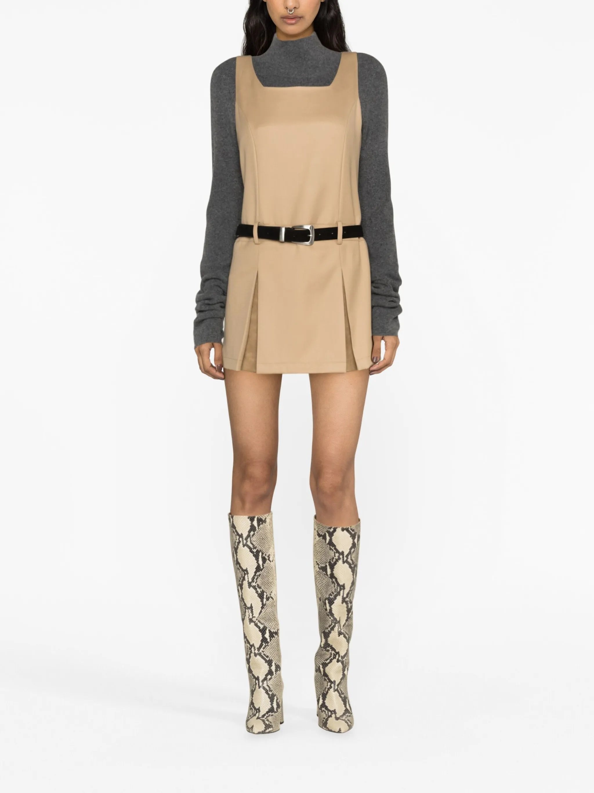 pleated wool minidress