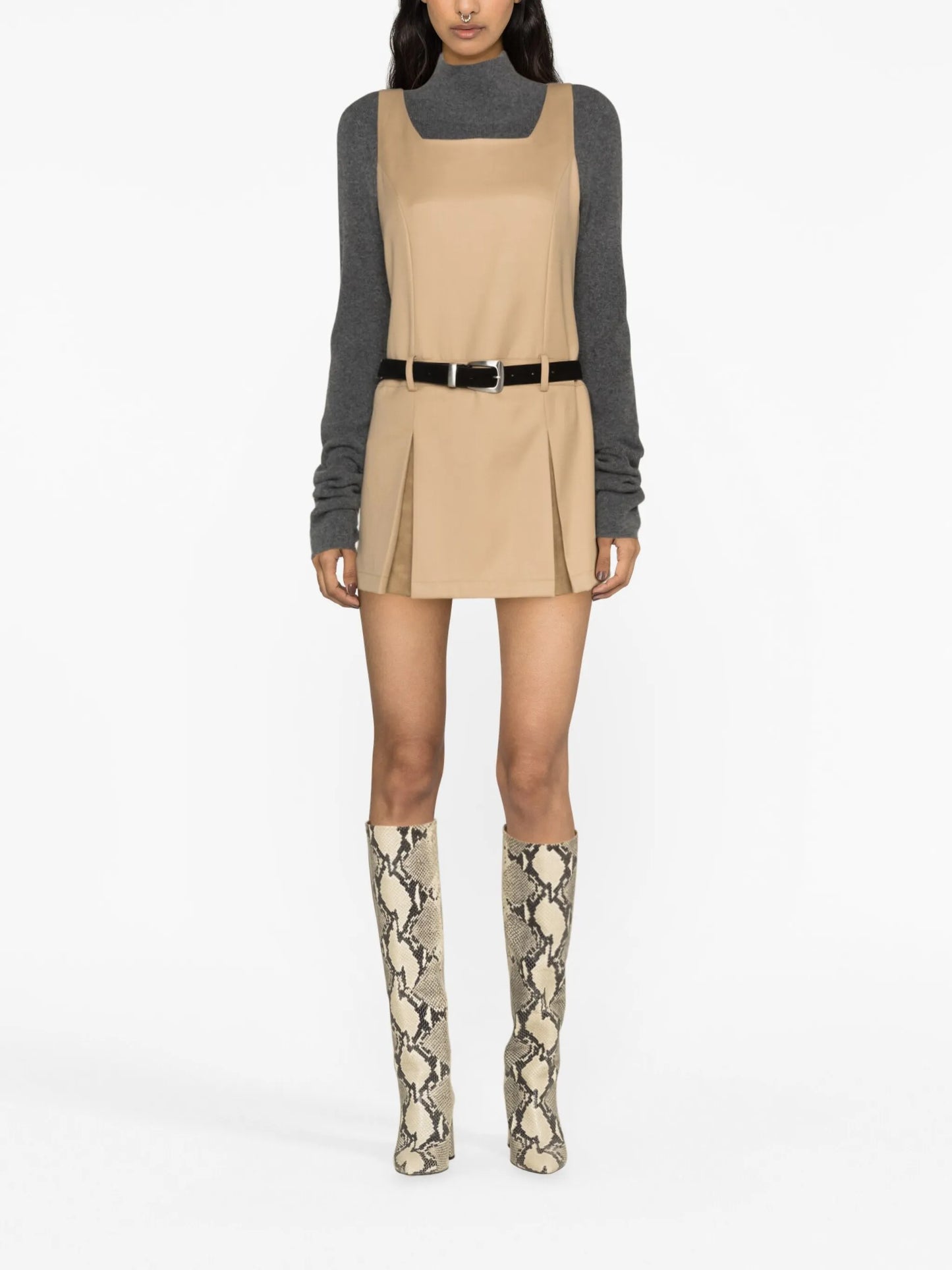 pleated wool minidress