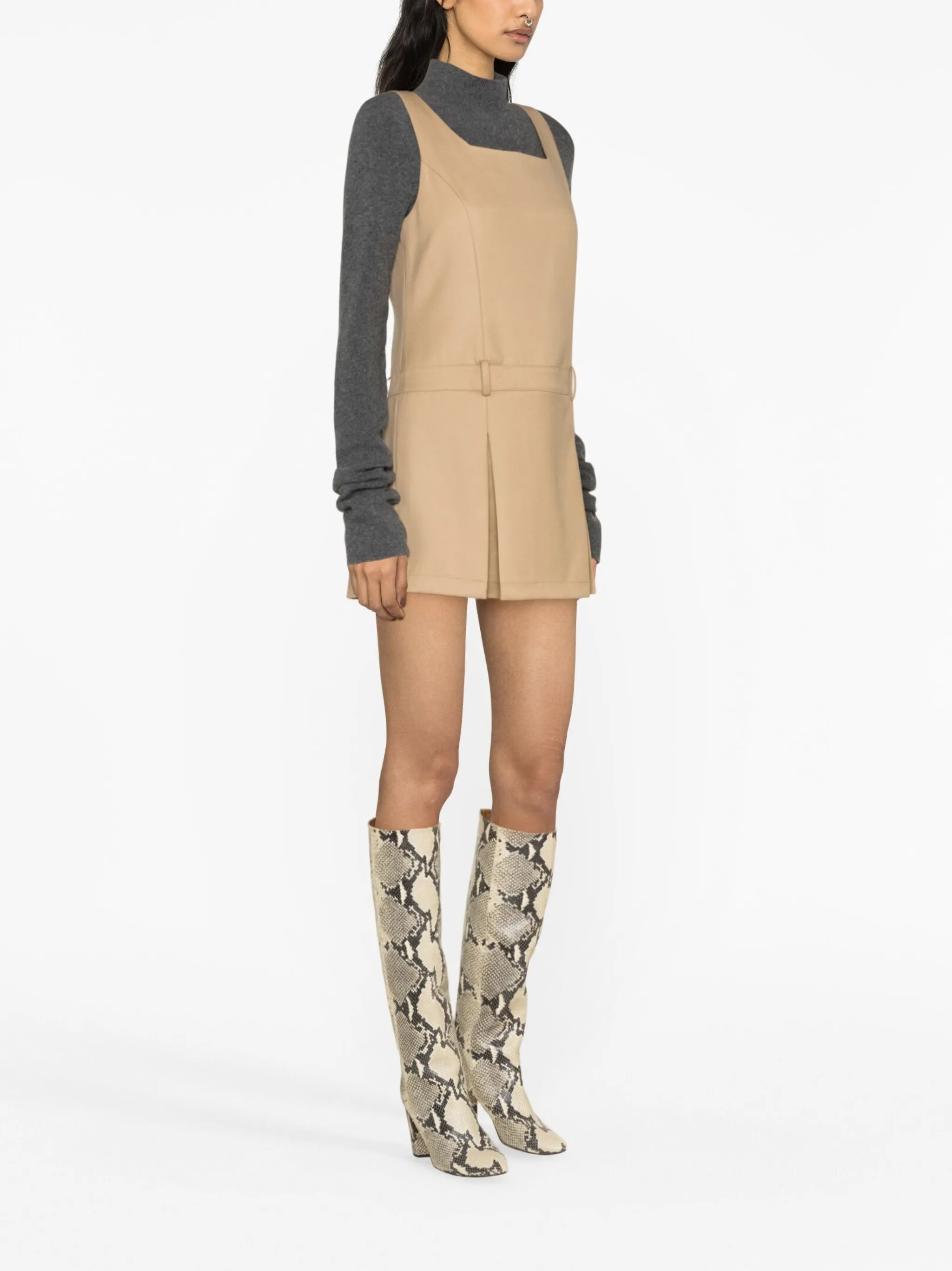 pleated wool minidress