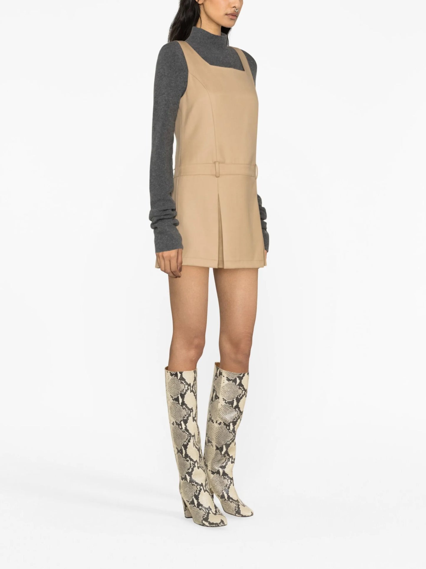 pleated wool minidress