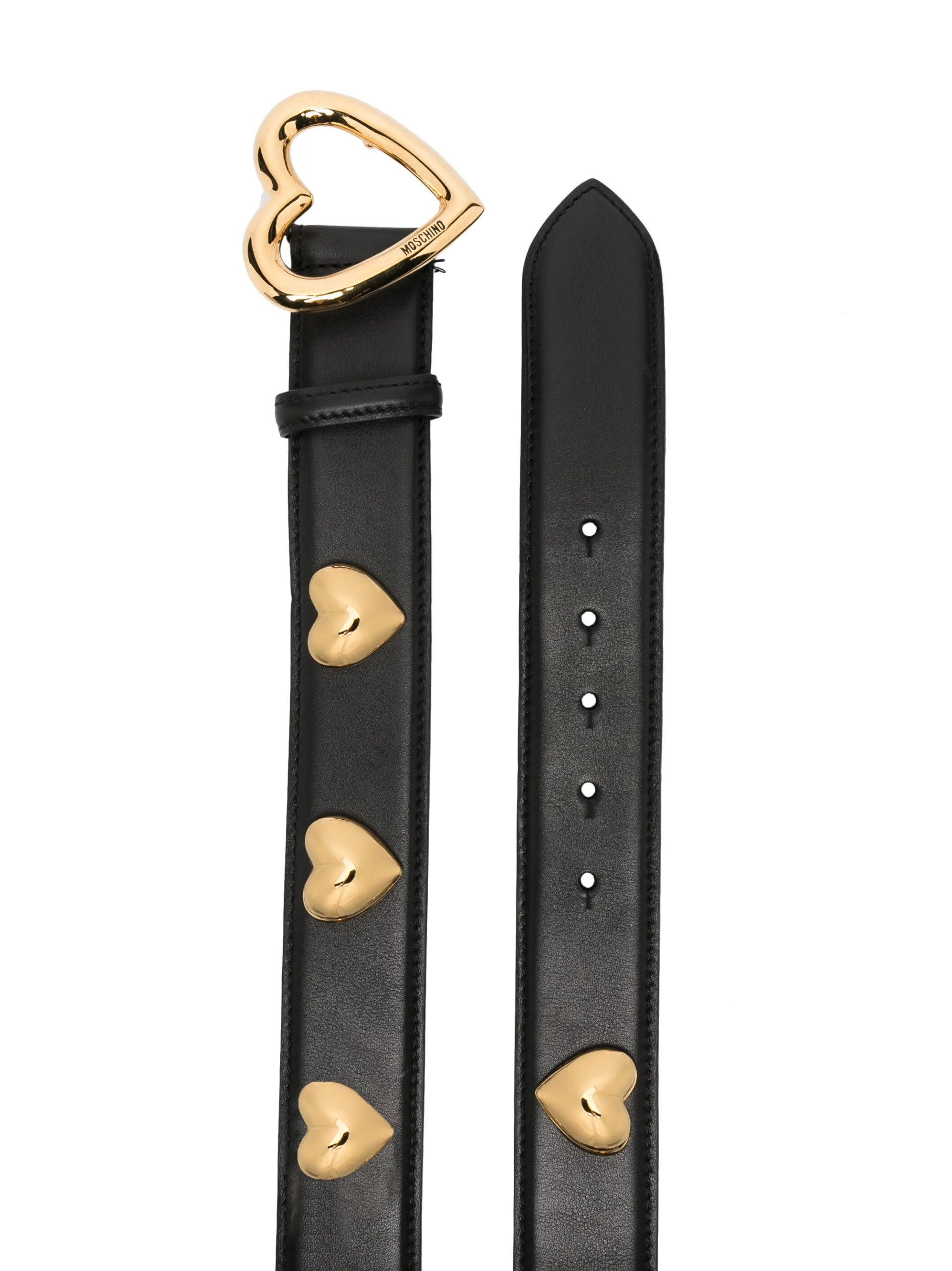 heart-shaped buckle leather belt
