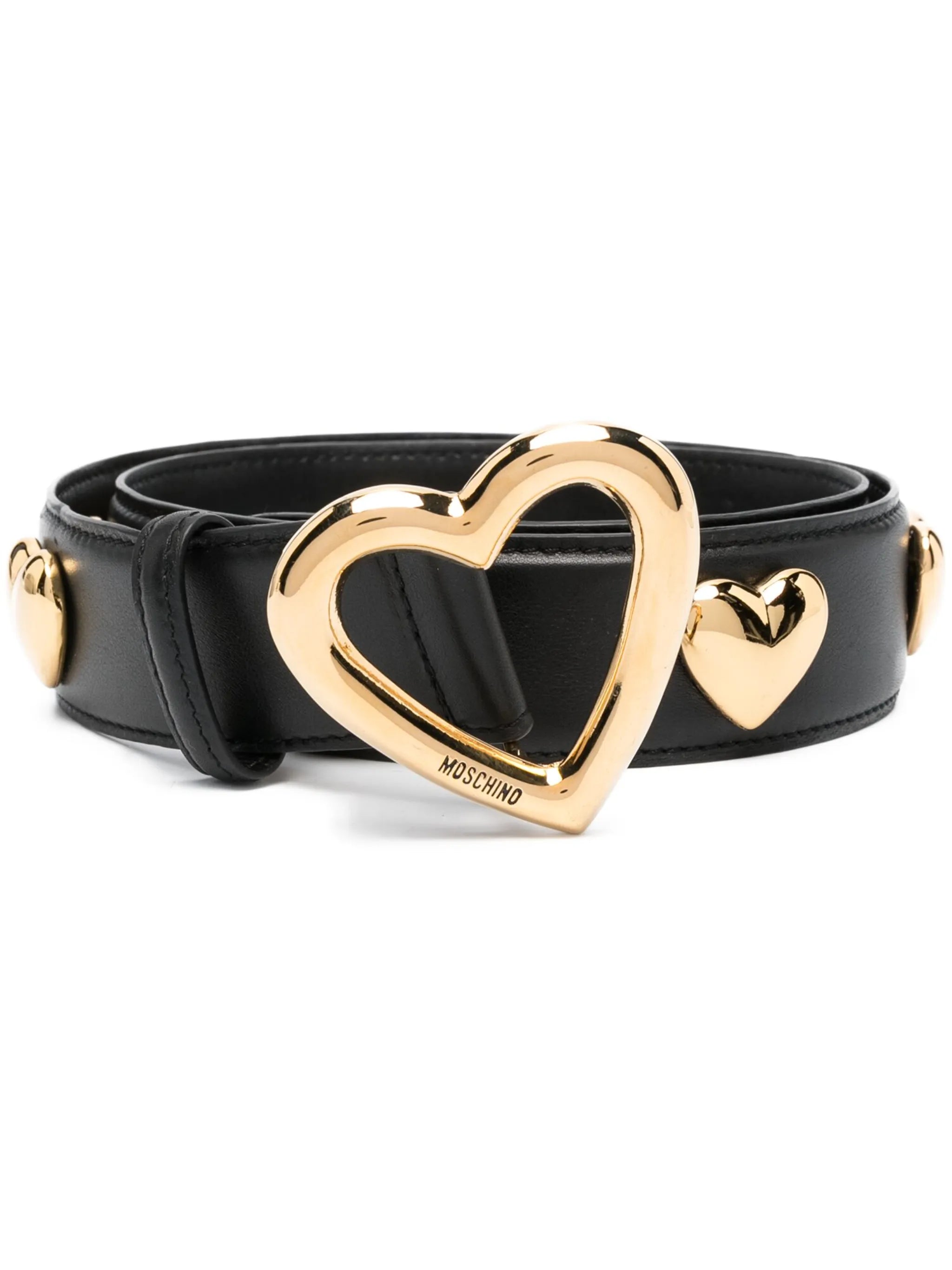 heart-shaped buckle leather belt