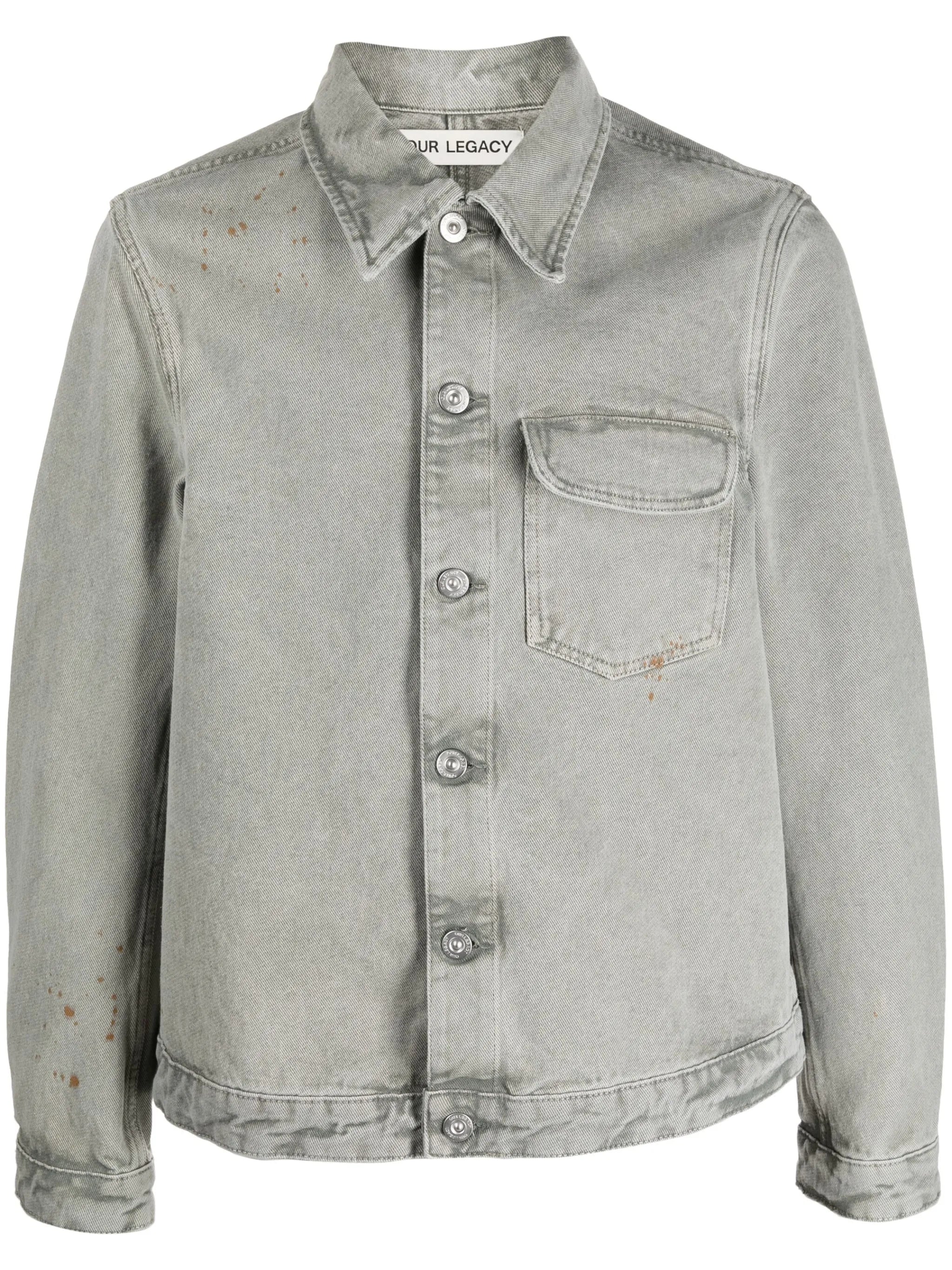flap-pocket button-up denim jacket