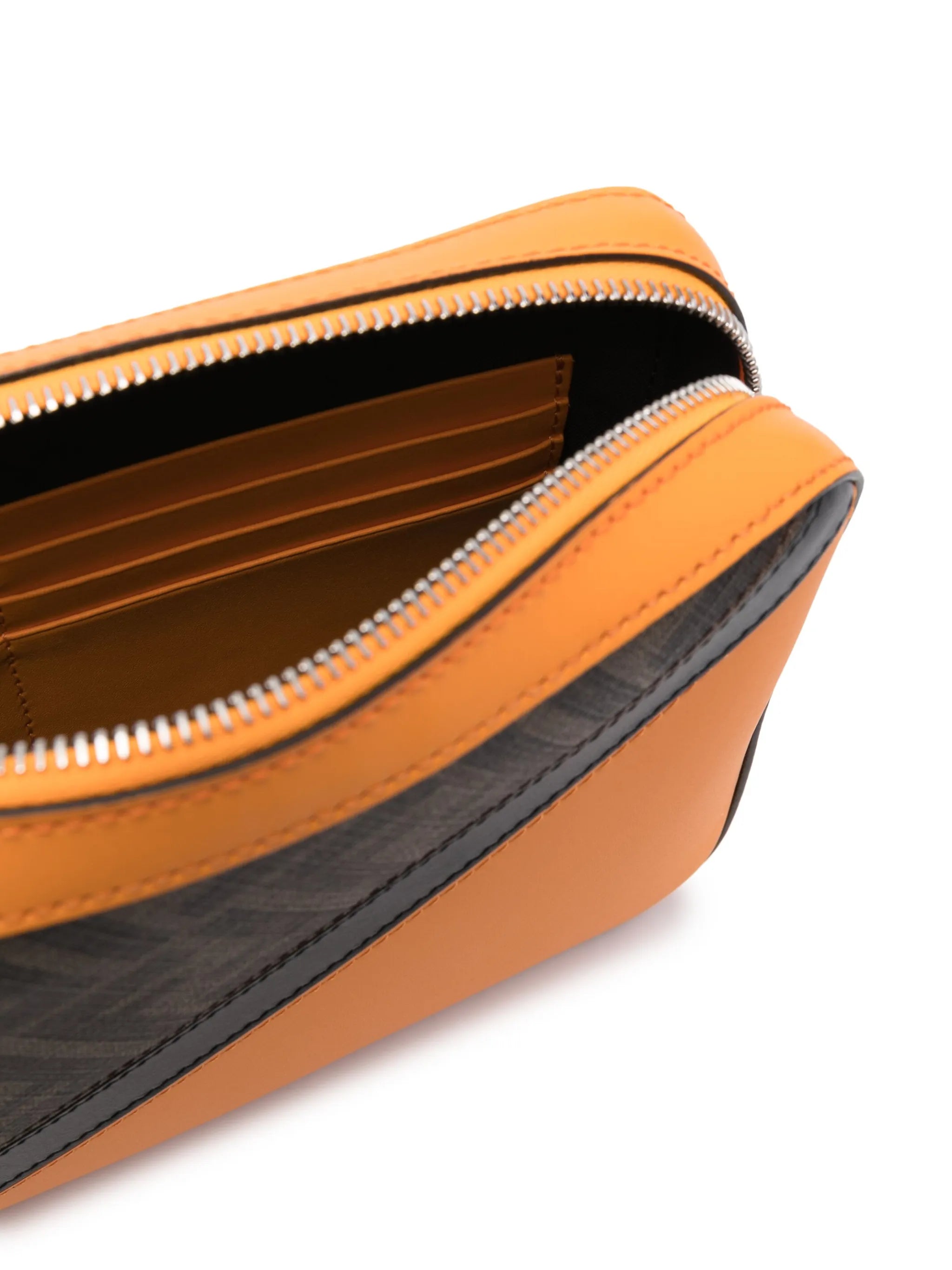 FF-print leather messenger bag