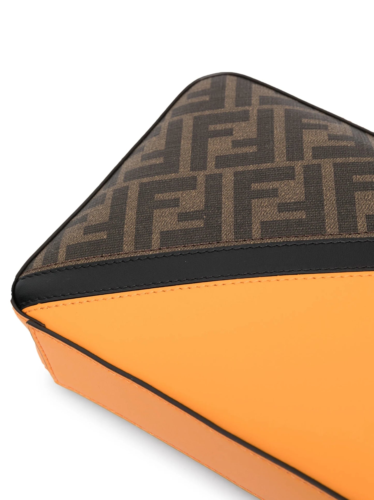 FF-print leather messenger bag