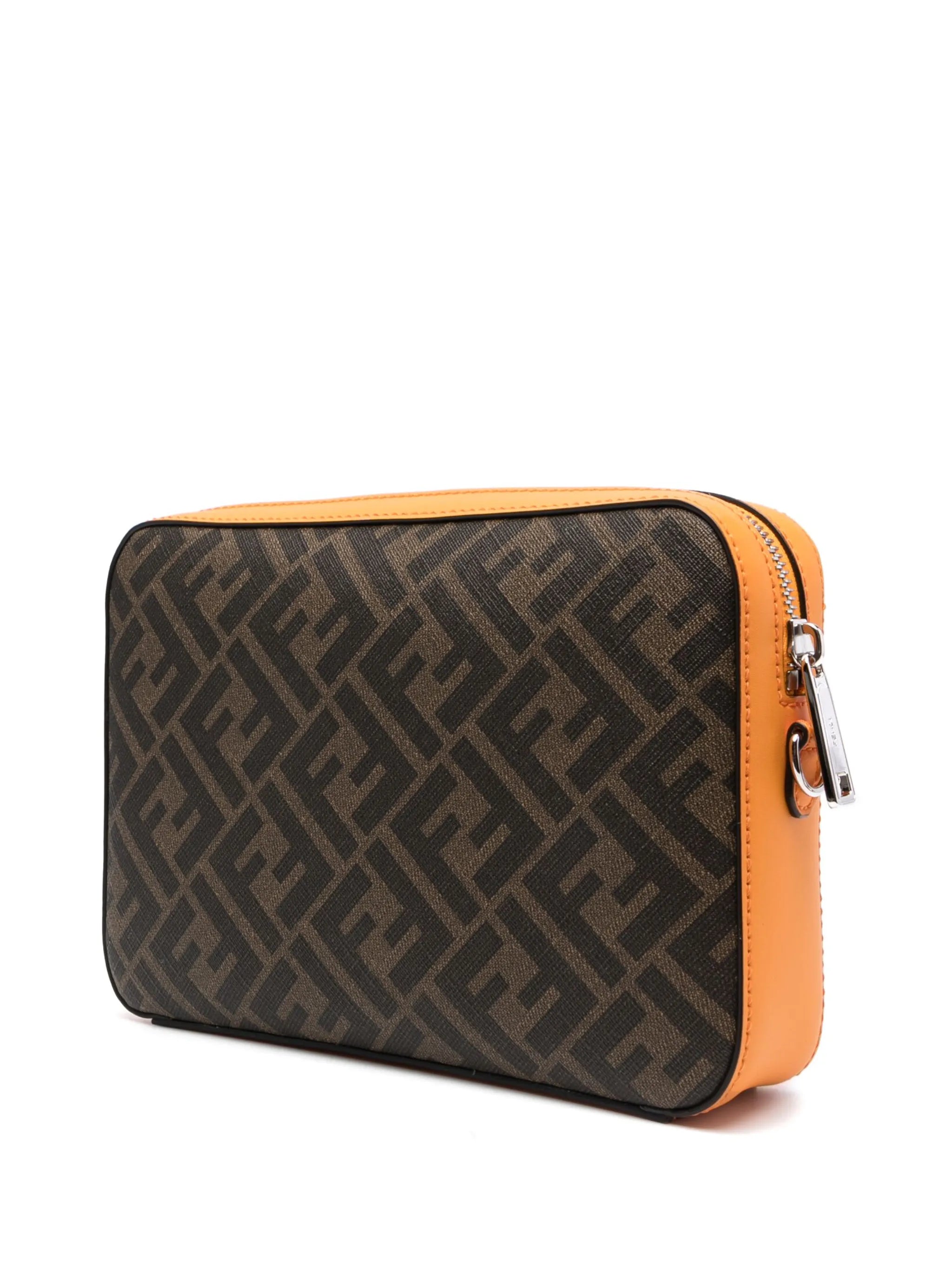 FF-print leather messenger bag