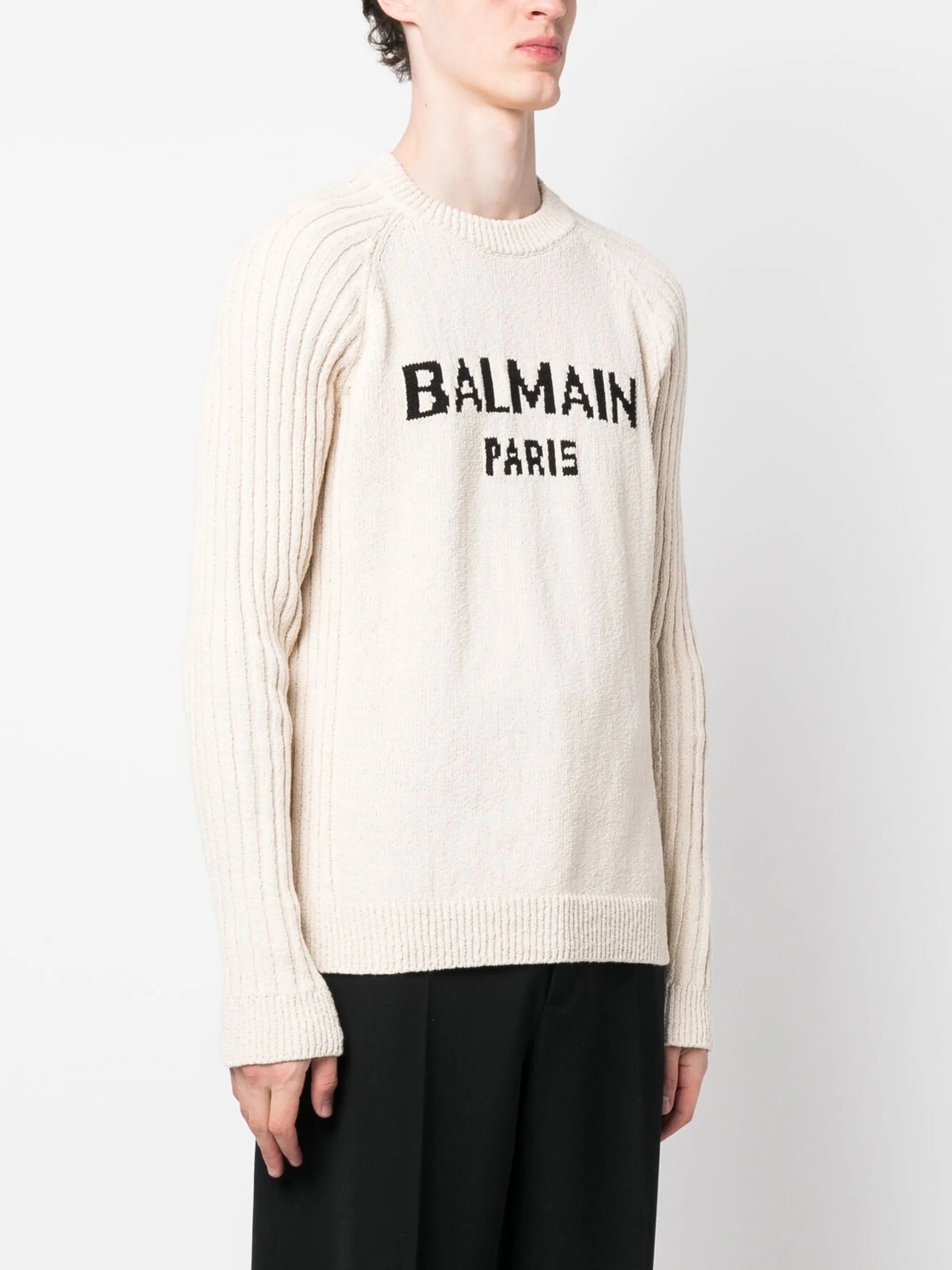 intarsia-knit logo jumper