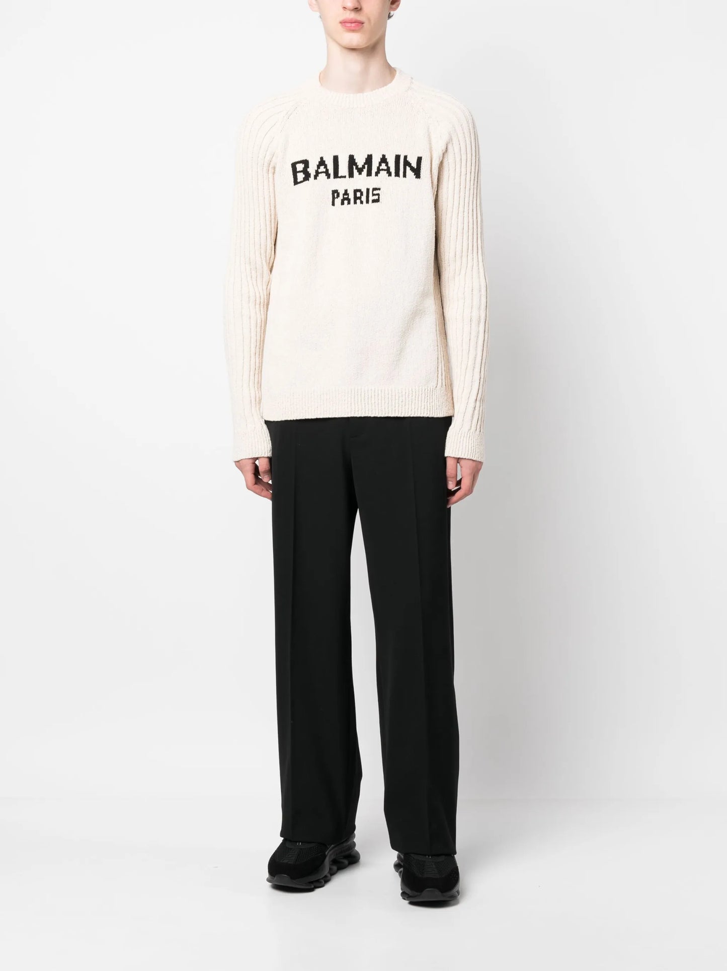 intarsia-knit logo jumper