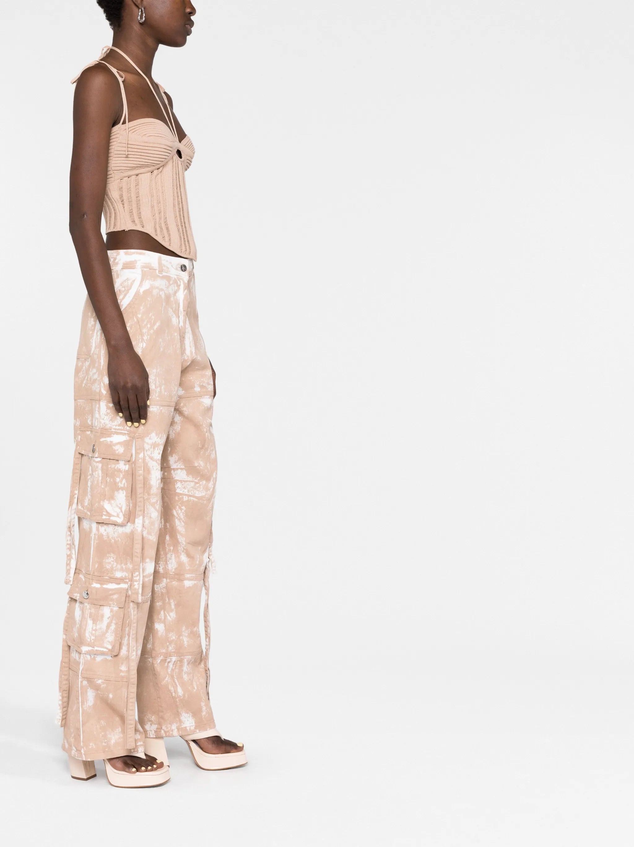 stonewashed straight-leg jeans