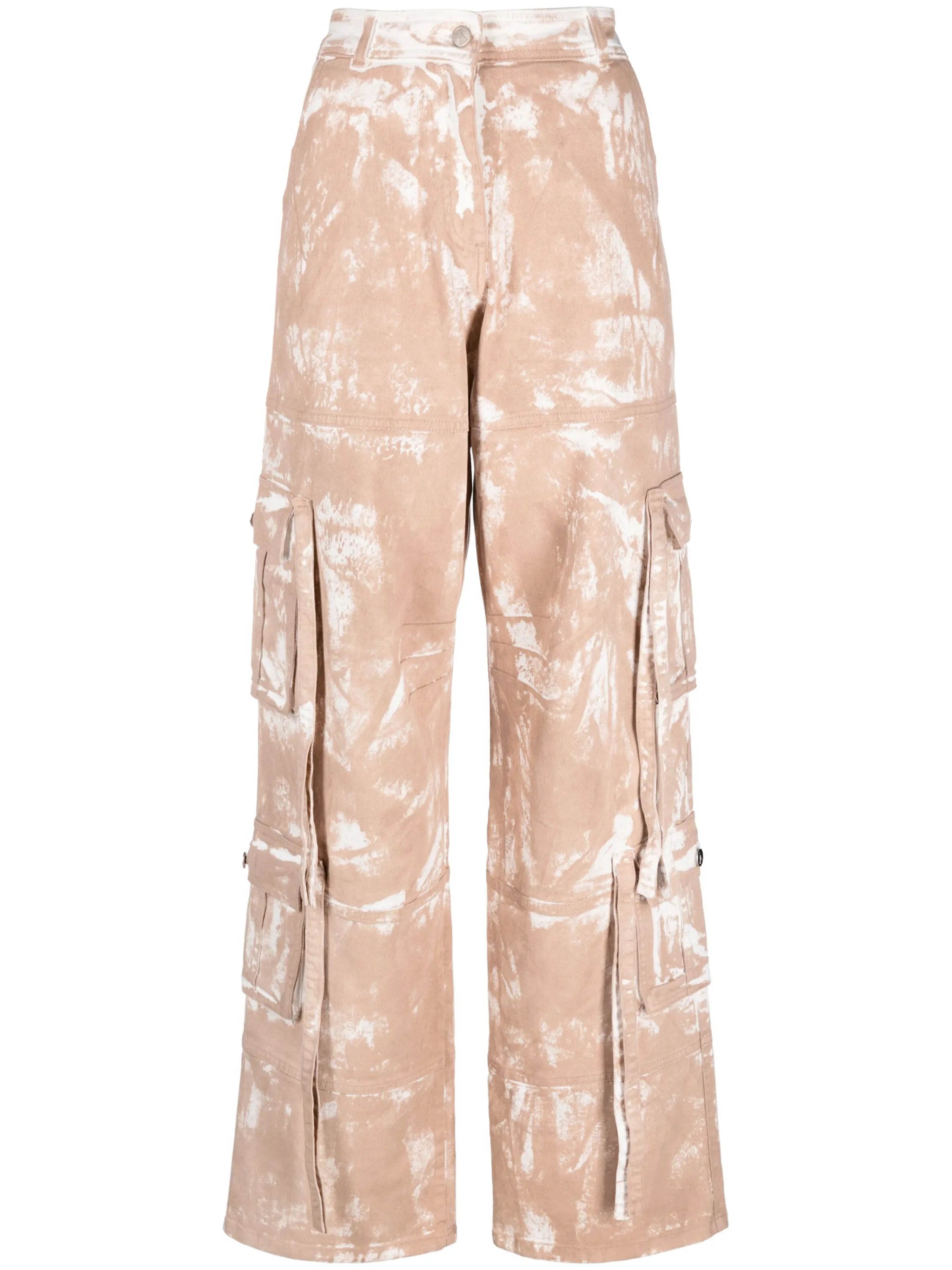 stonewashed straight-leg jeans