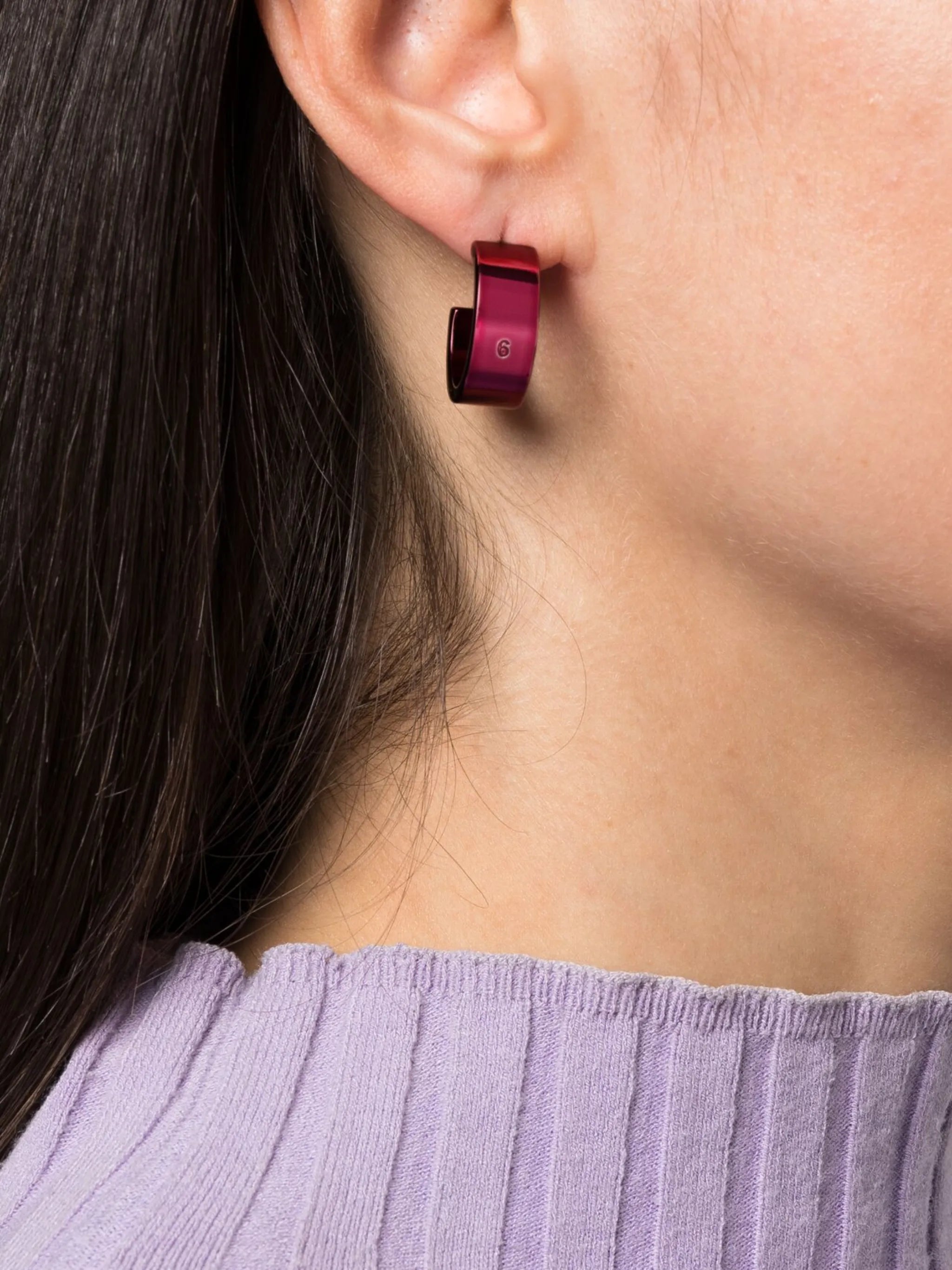 embossed-logo hoop earrings