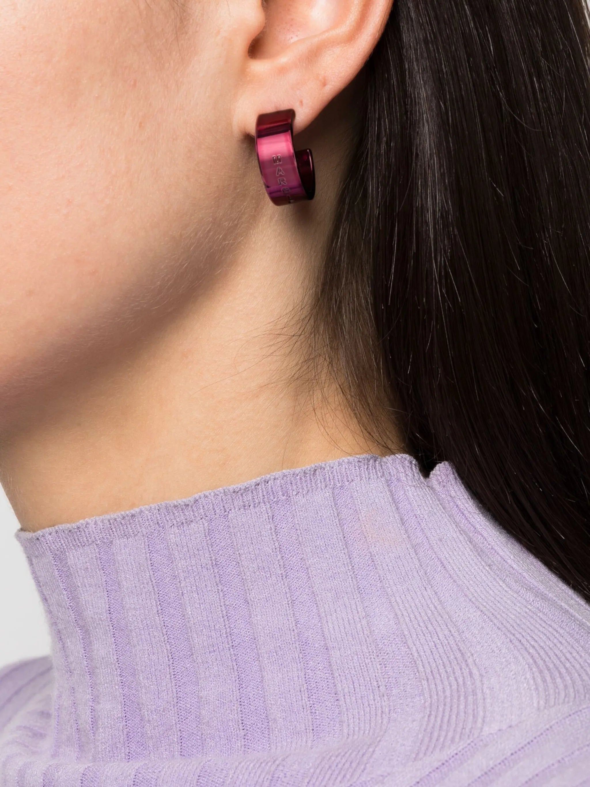 embossed-logo hoop earrings