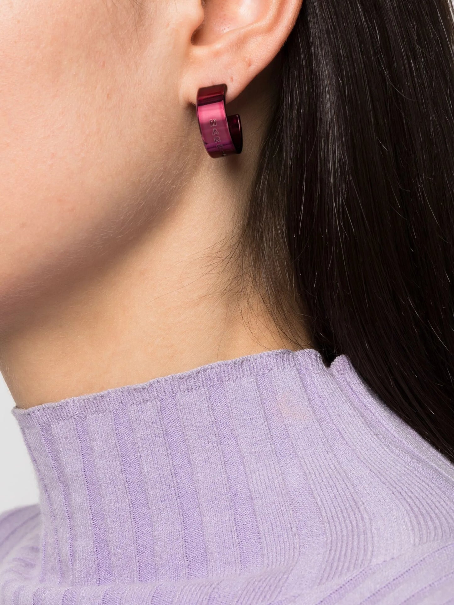 embossed-logo hoop earrings