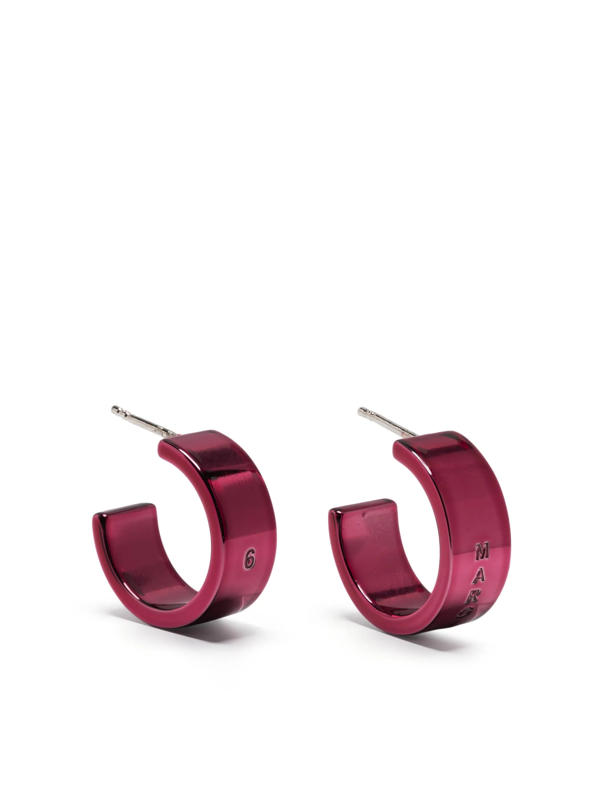 embossed-logo hoop earrings