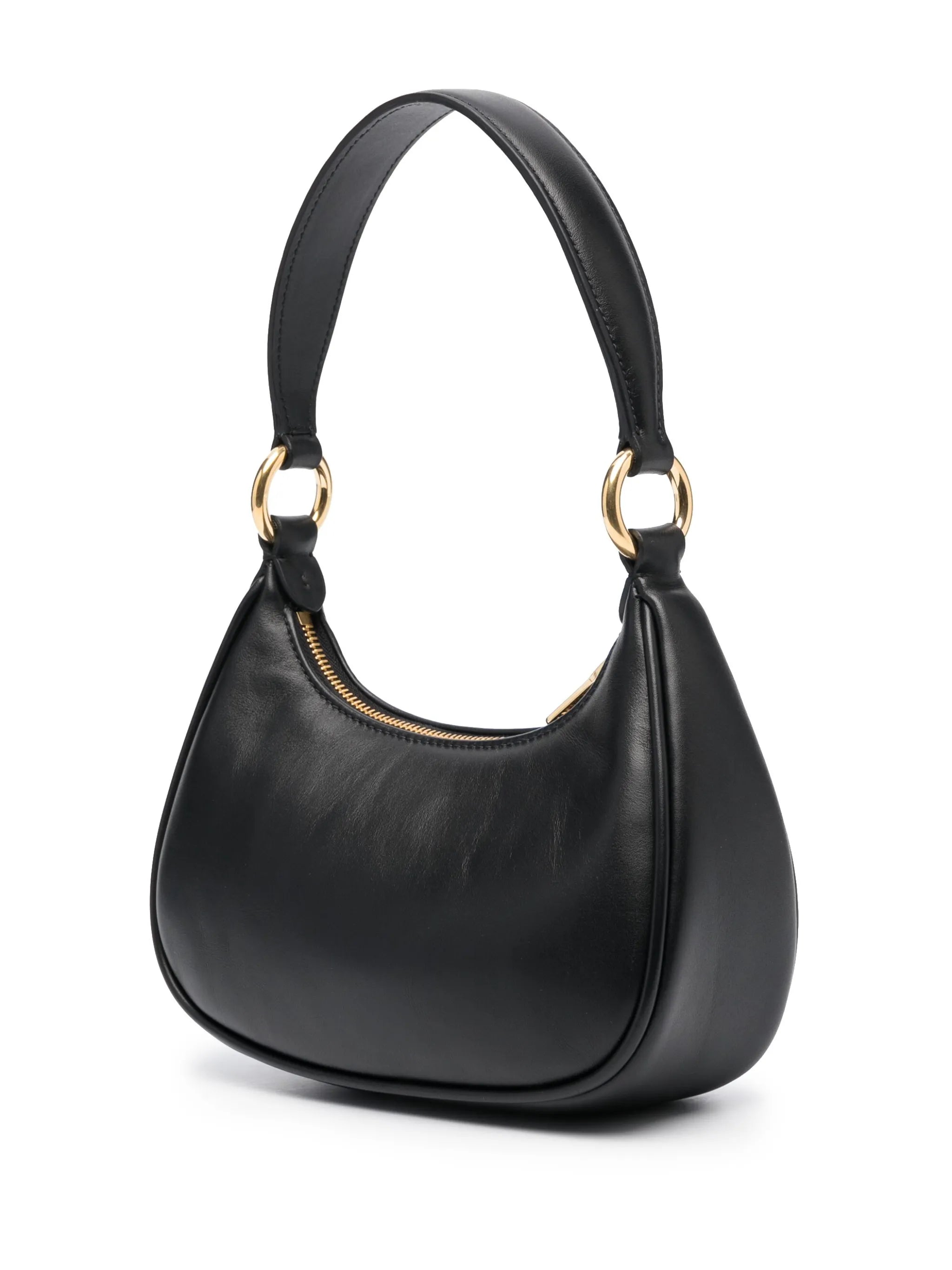logo-plaque leather shoulder bag