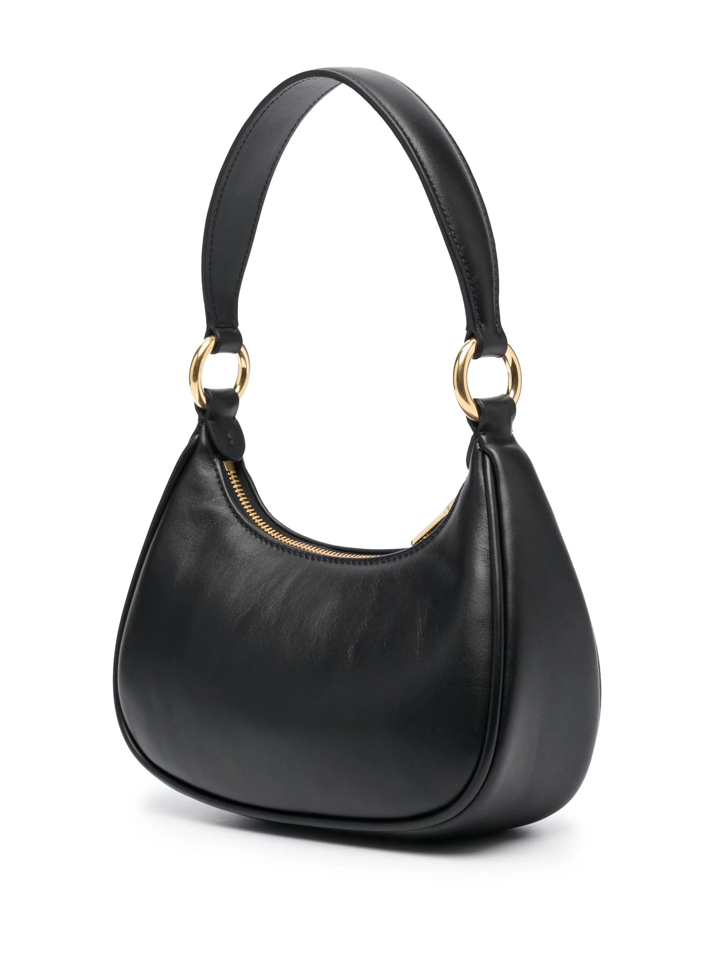 logo-plaque leather shoulder bag