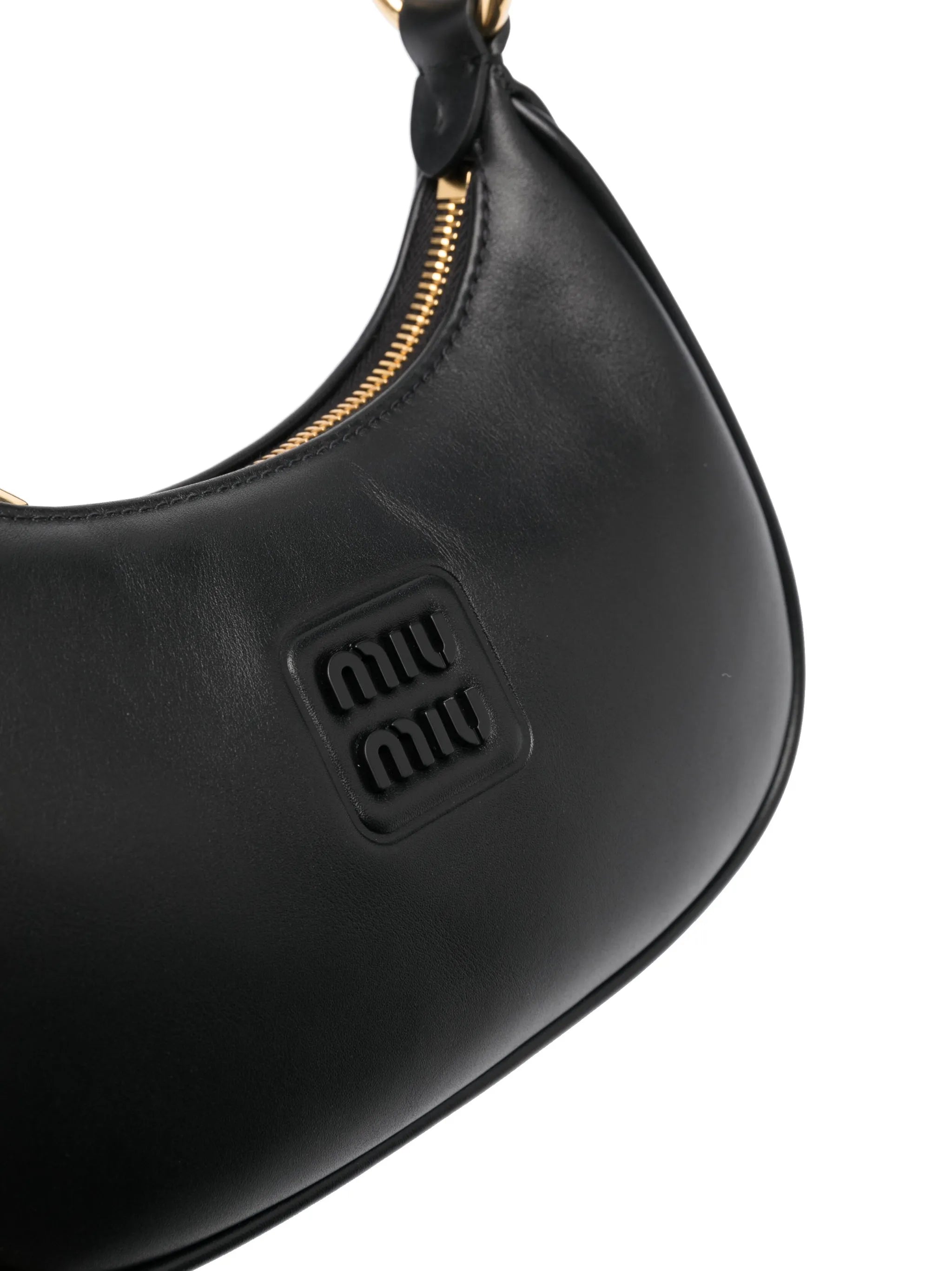 logo-plaque leather shoulder bag