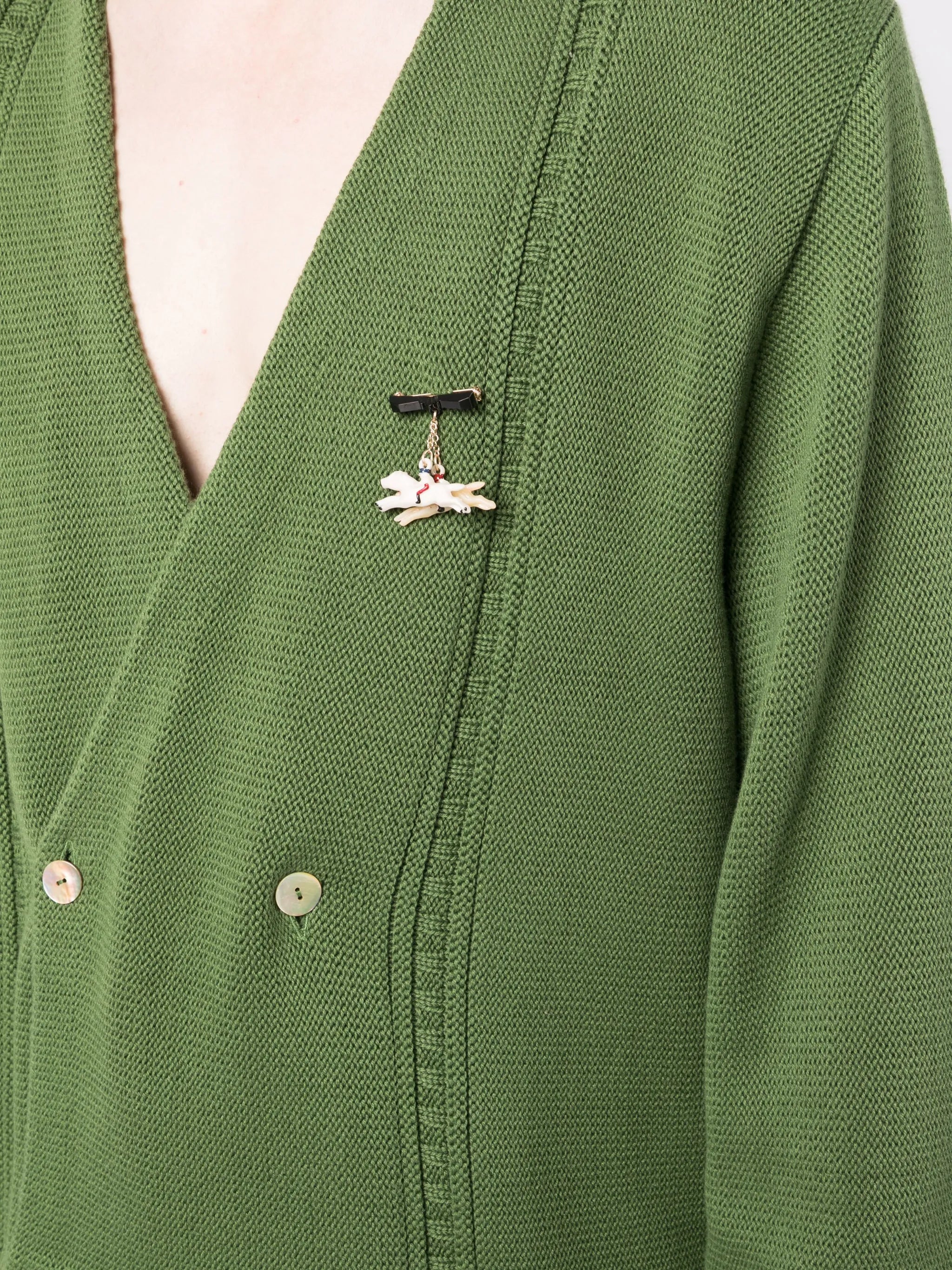 double-breasted pin-detail cardigan