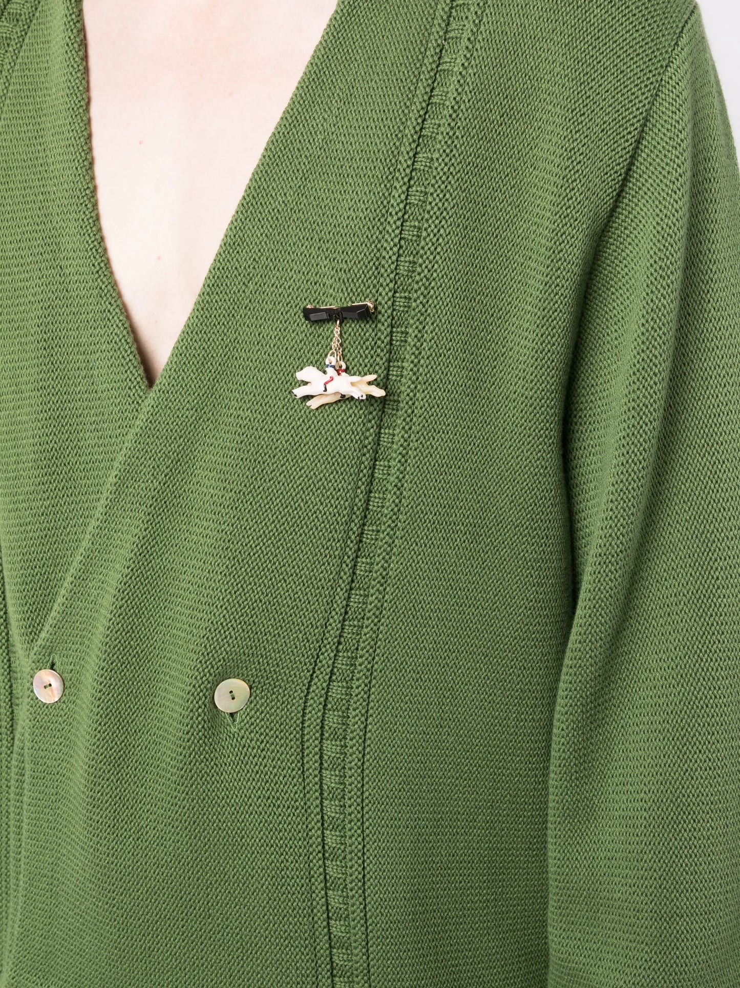 double-breasted pin-detail cardigan
