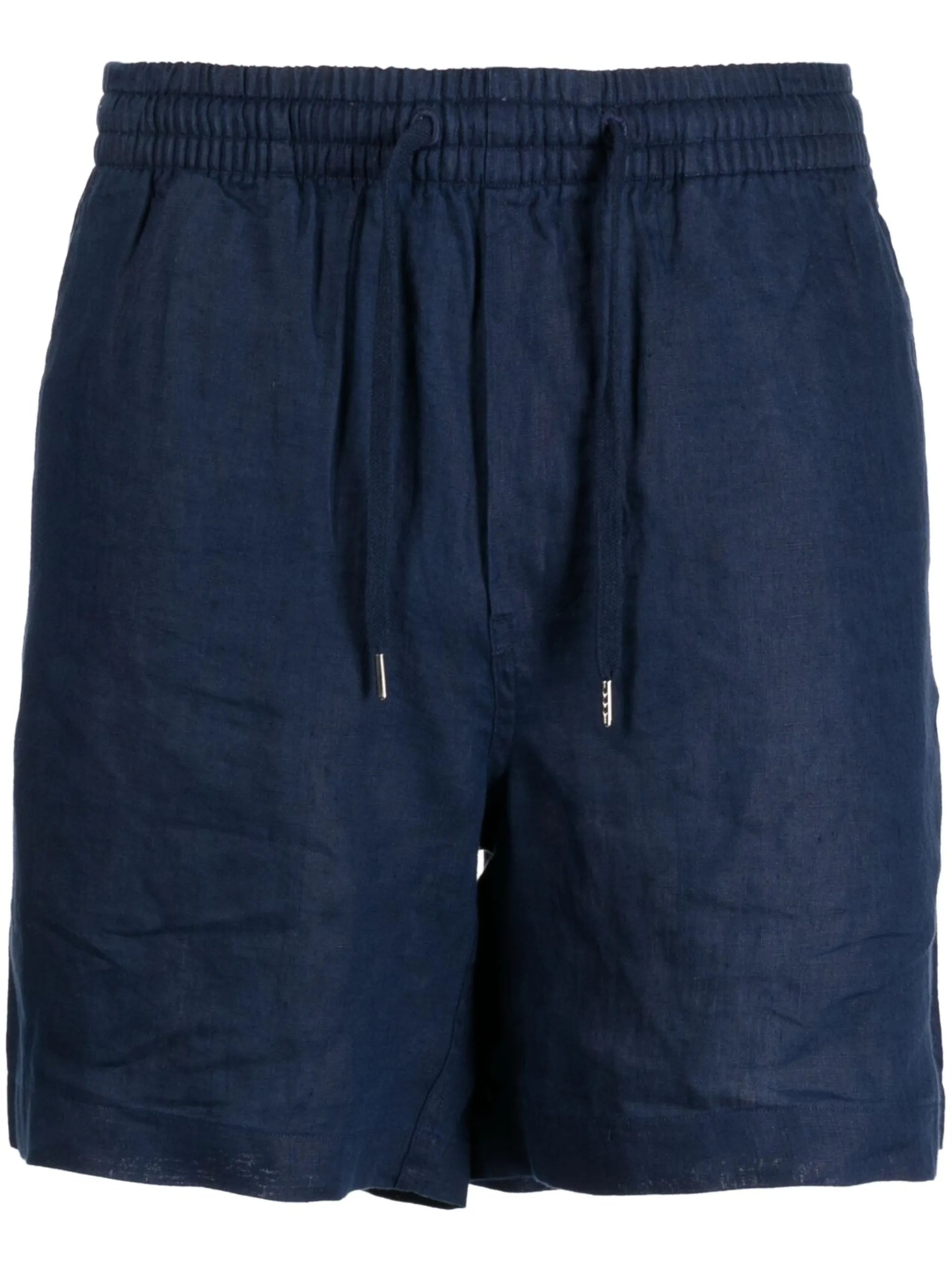 logo-embroidered linen deck shorts