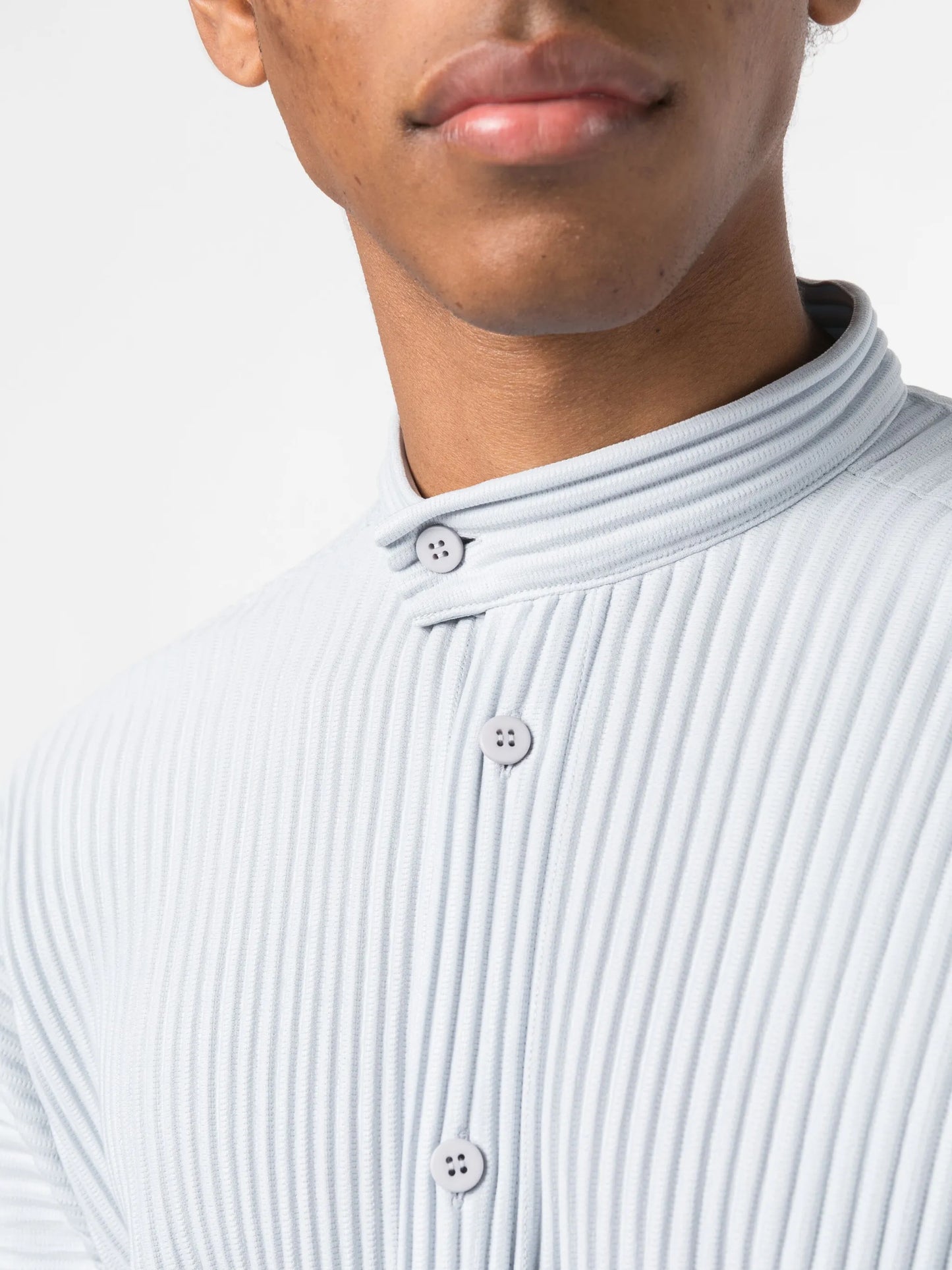 ribbed long-sleeve shirt