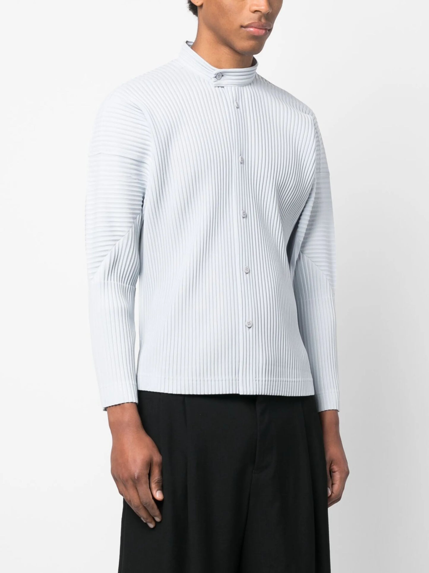 ribbed long-sleeve shirt