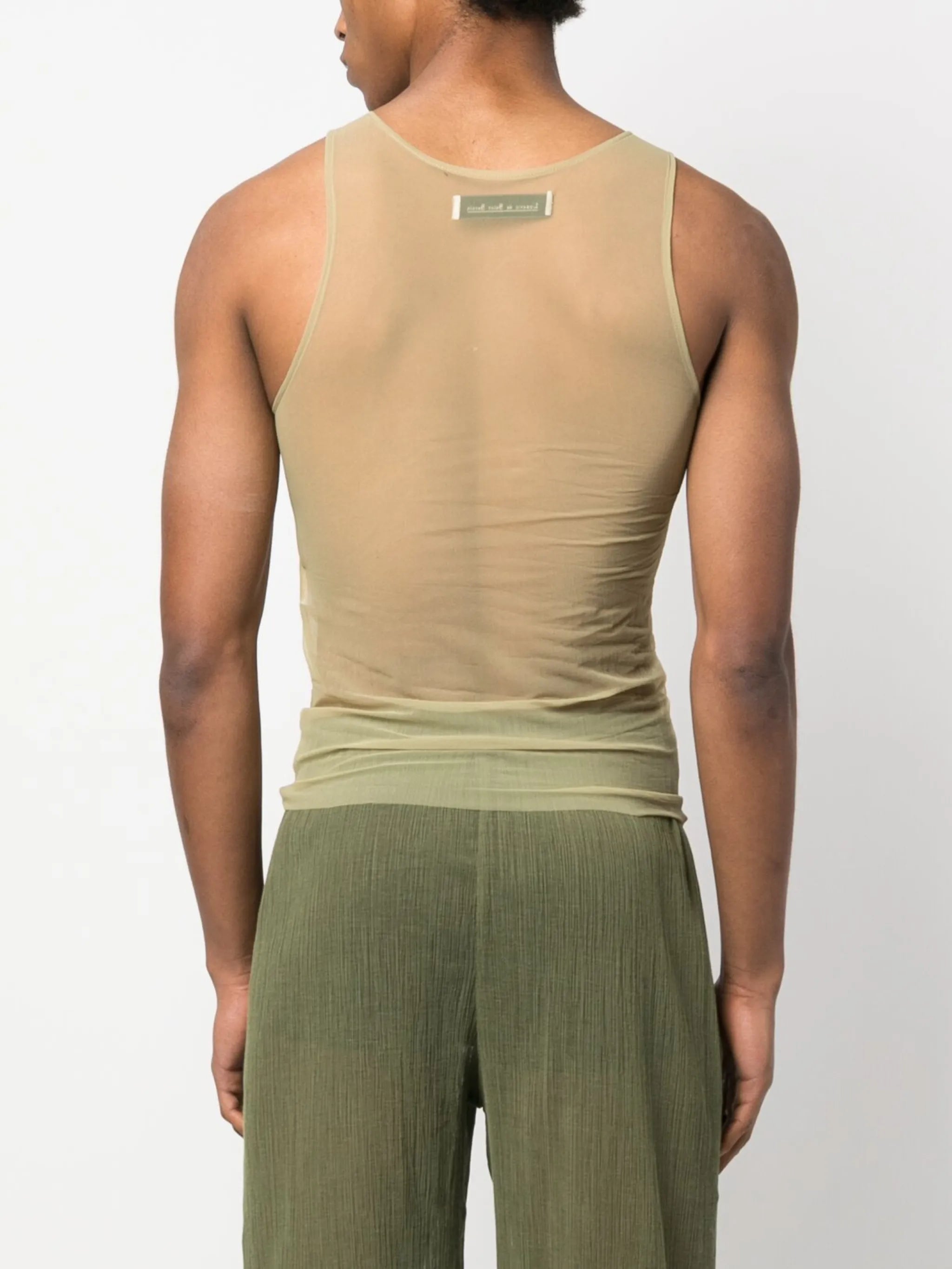crystal-logo sheer tank top