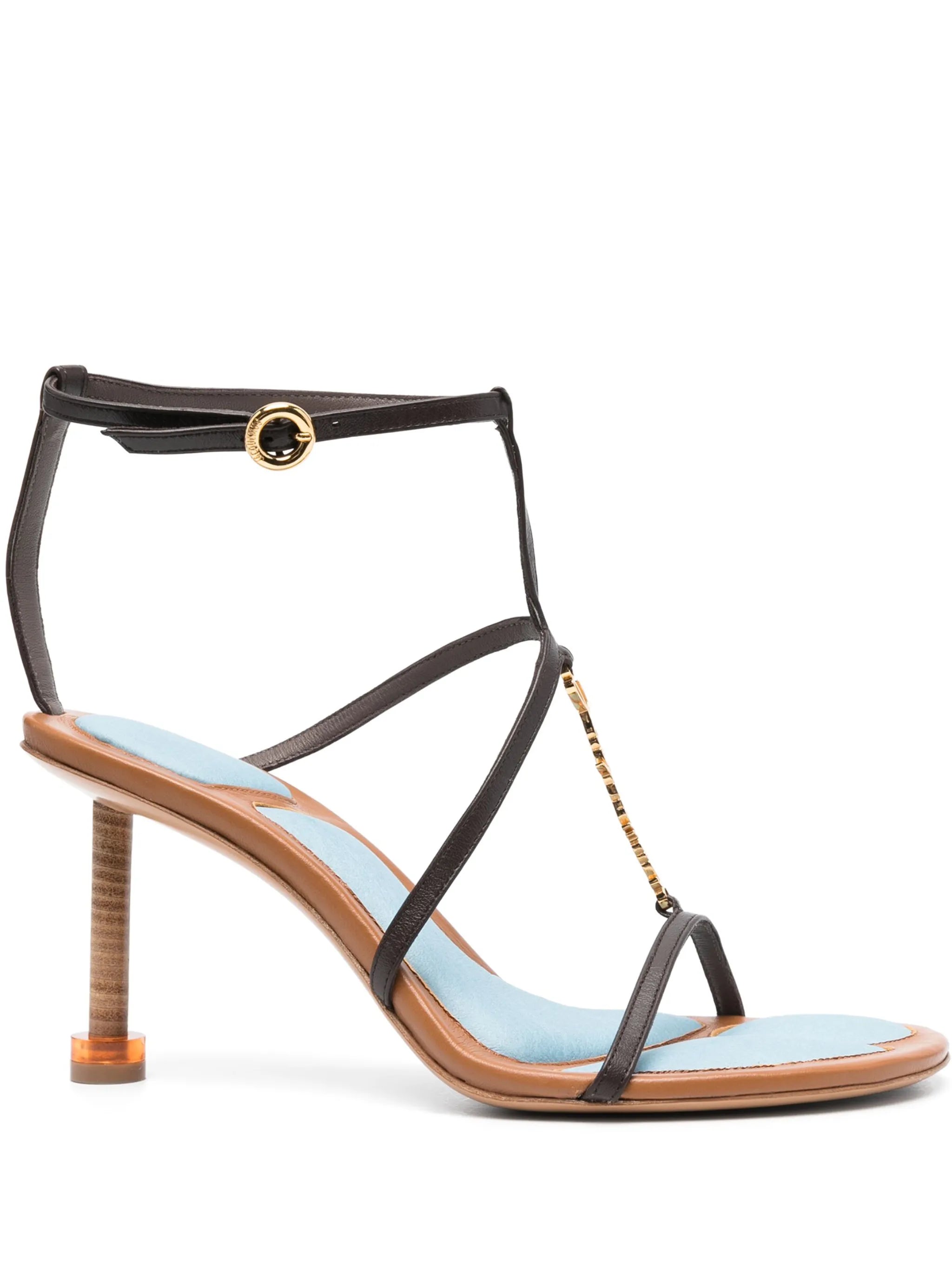 Les sandales Pralu logo-plaque leather sandals