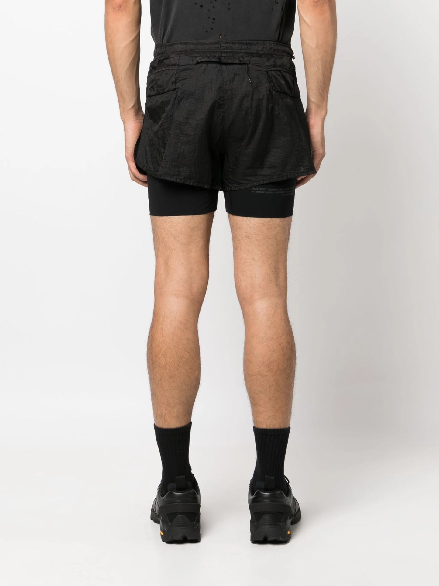 layered running shorts