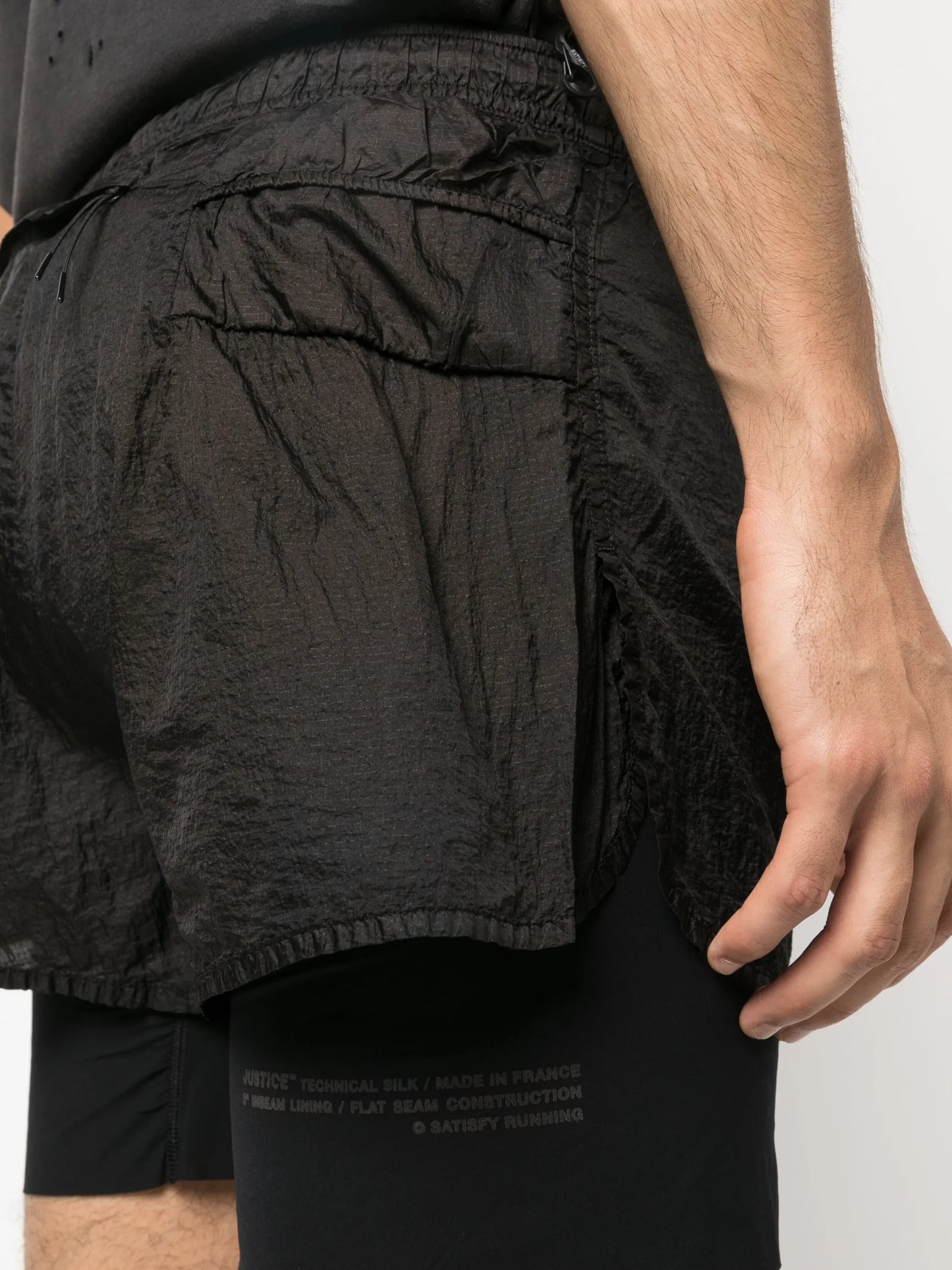 layered running shorts