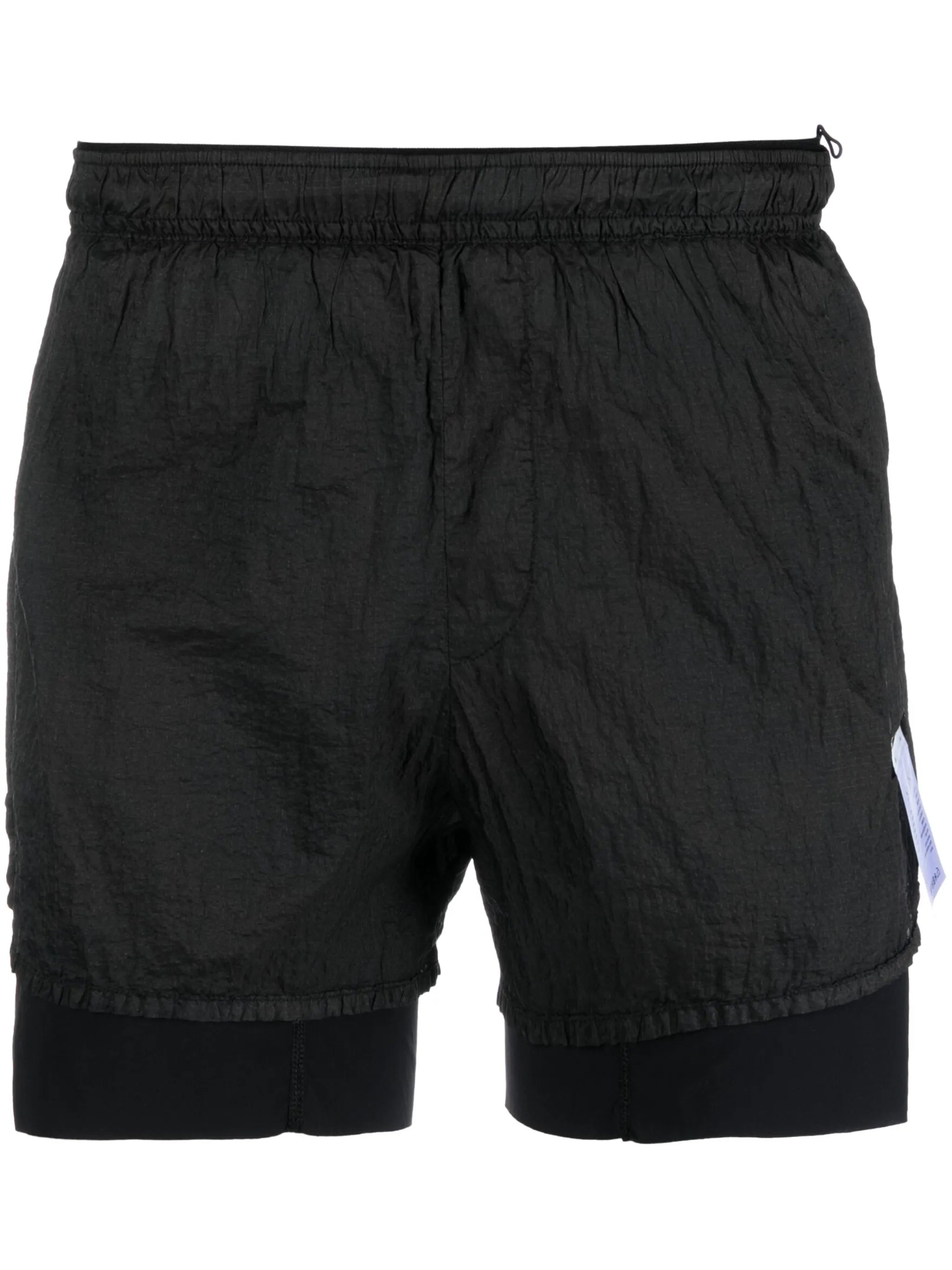 layered running shorts