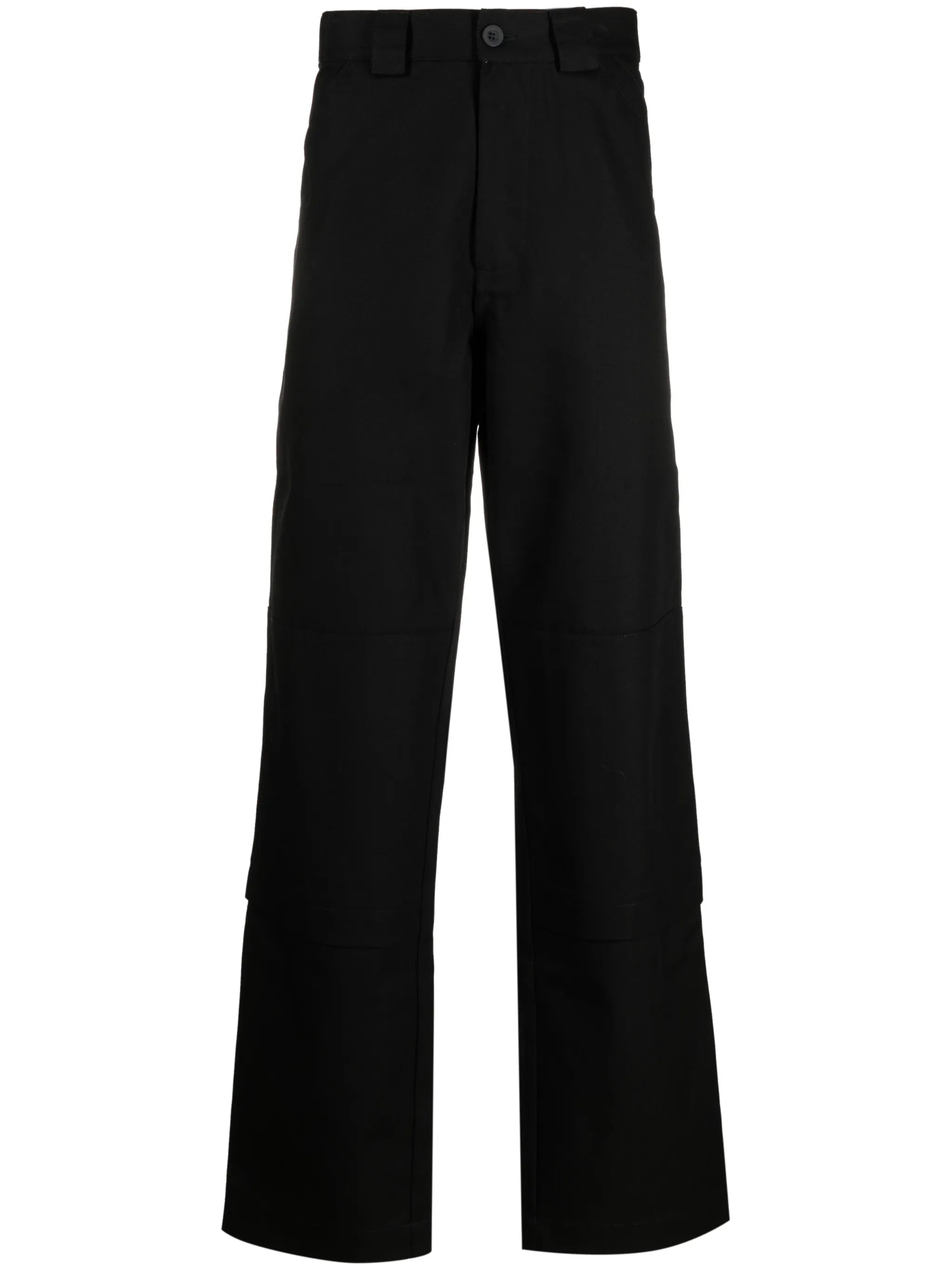 logo-tag cotton straight-leg trousers