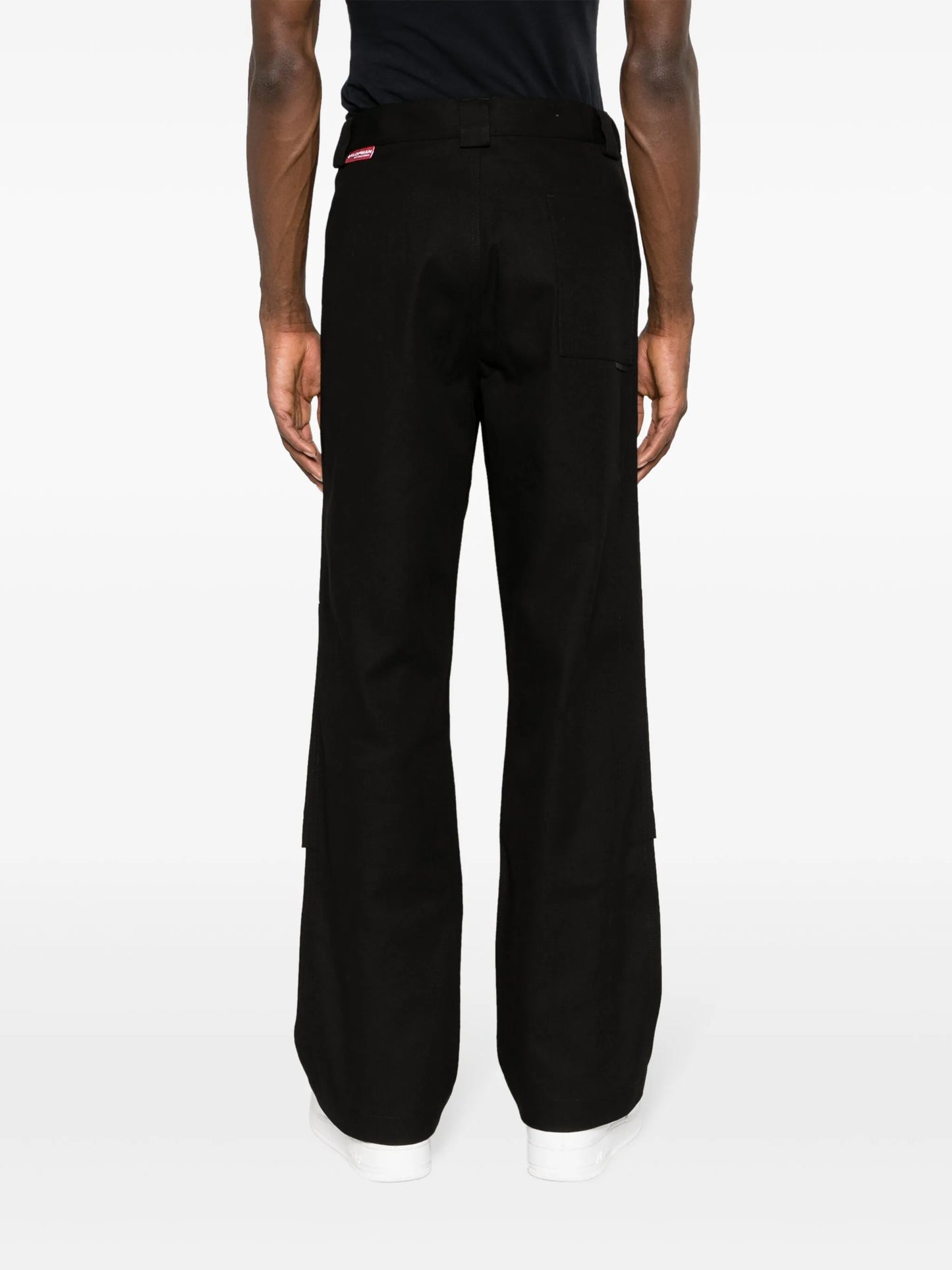 logo-tag cotton straight-leg trousers