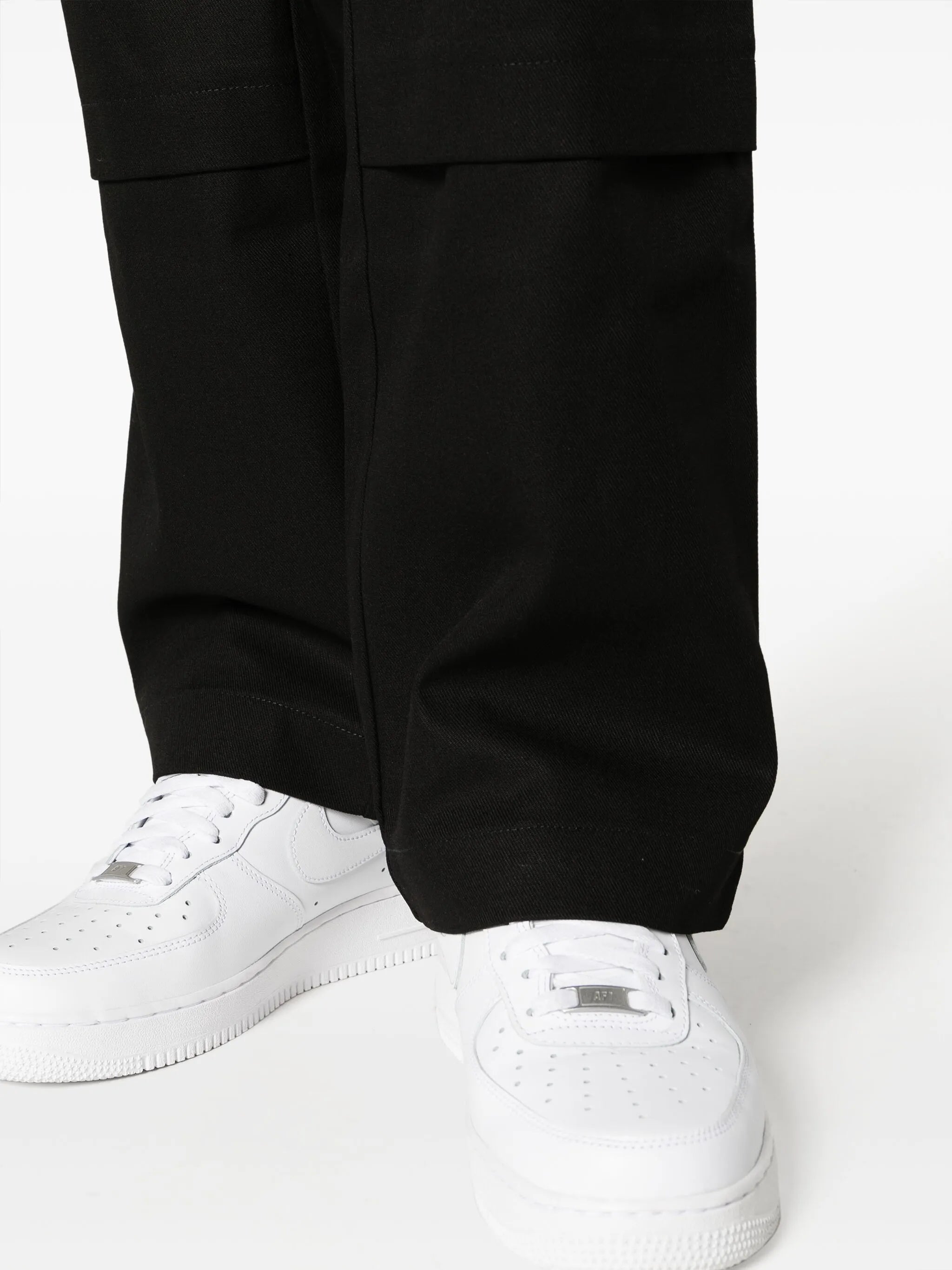 logo-tag cotton straight-leg trousers