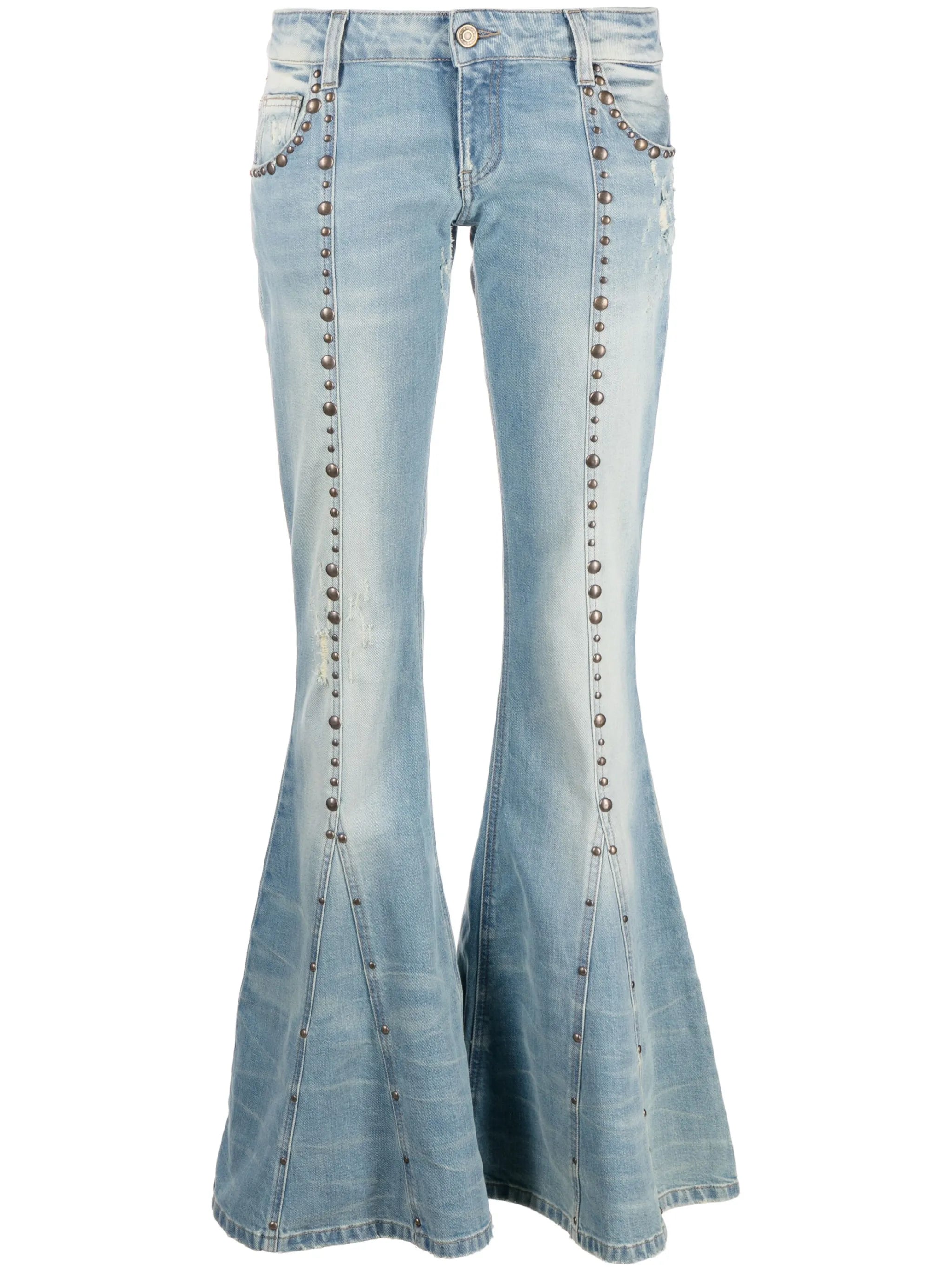 stud-detail flared jeans