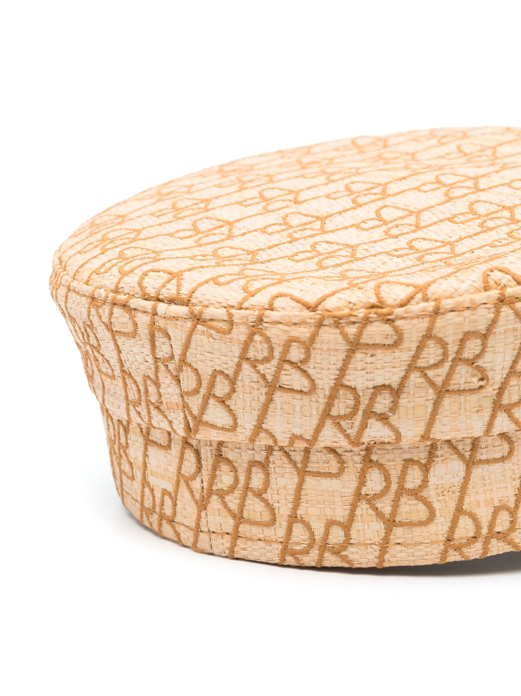 monogram-print beret