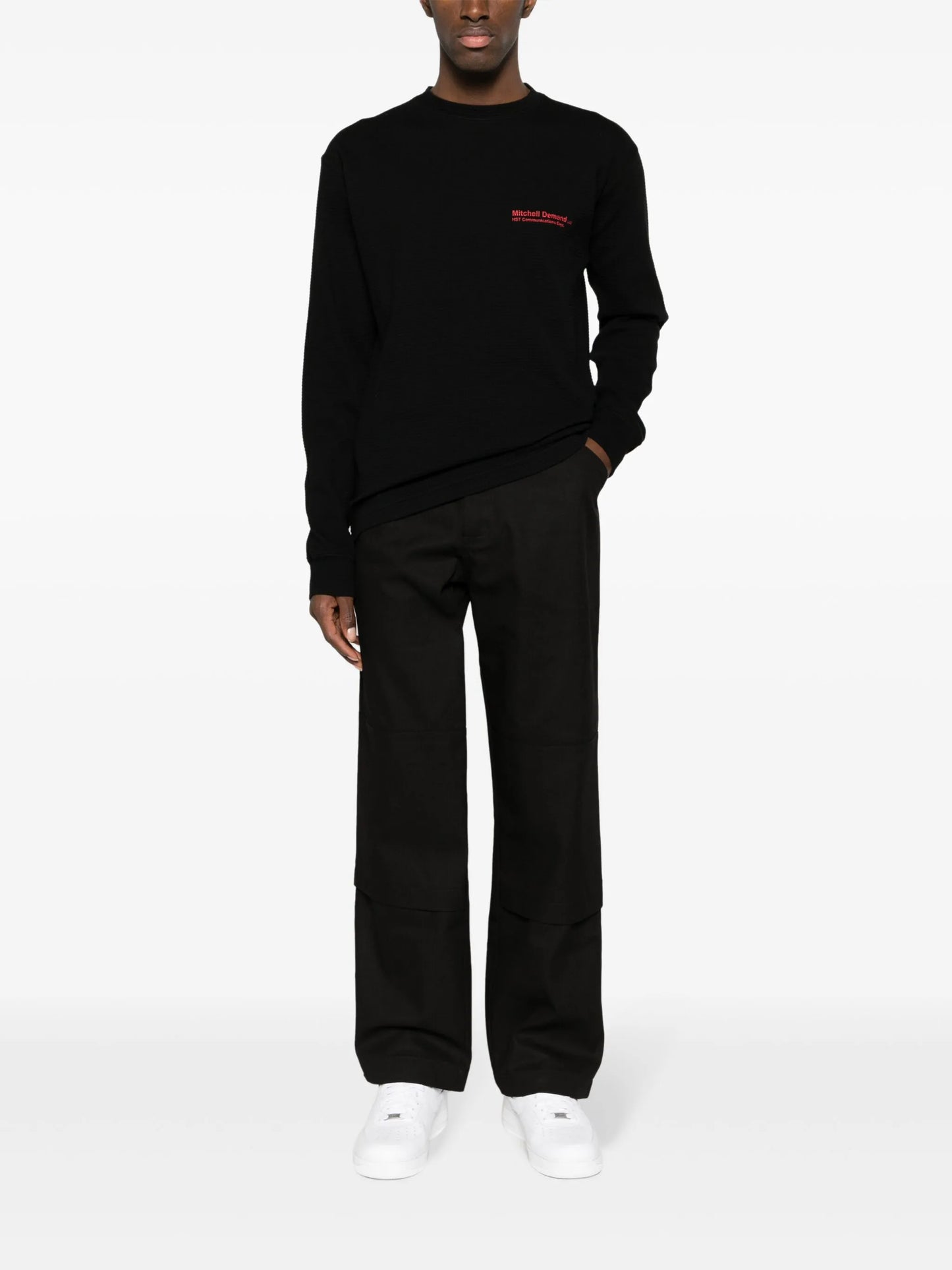logo-print cotton jumper