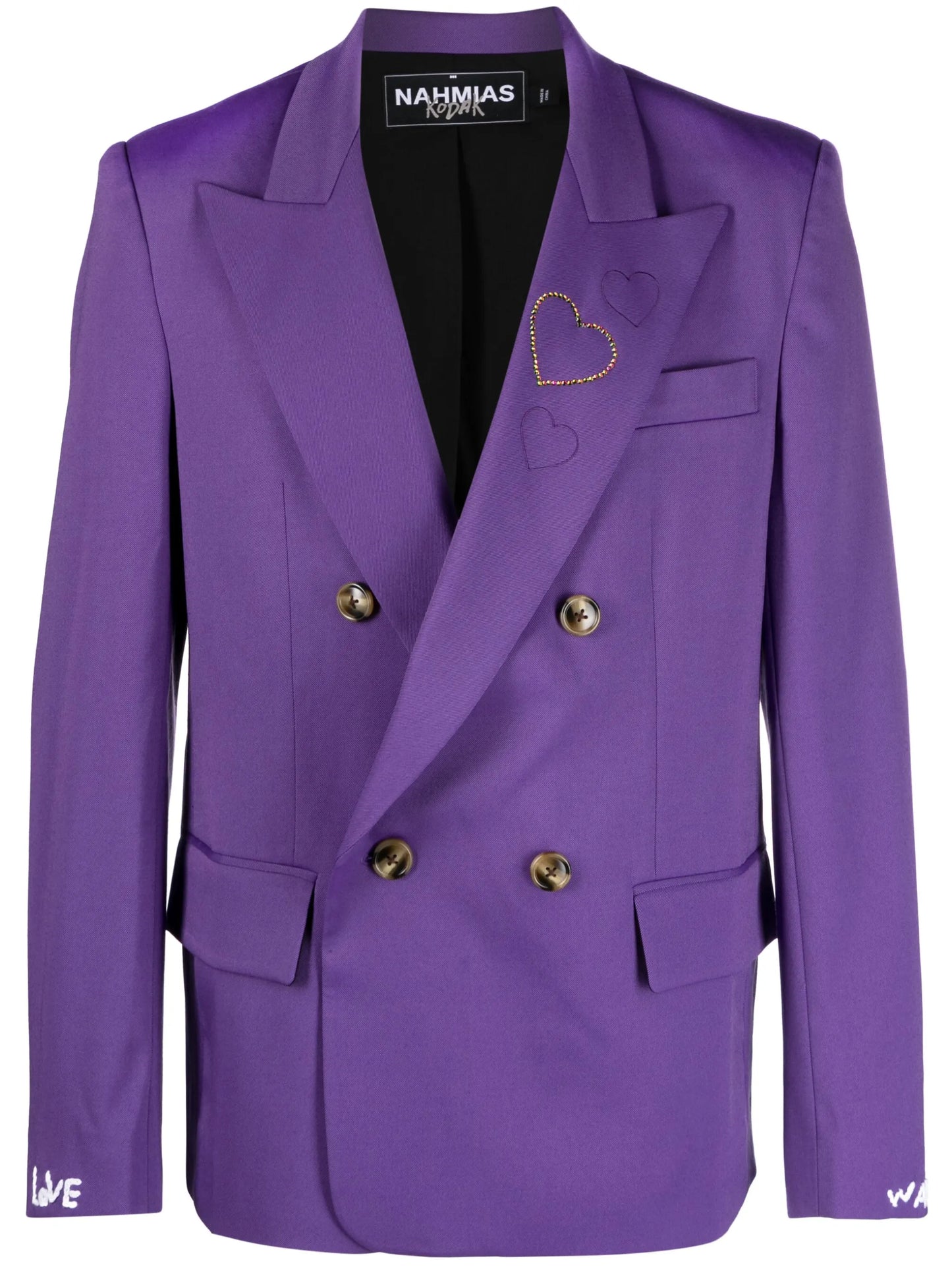 x Kodak Black heart-embroidered double-breasted blazer