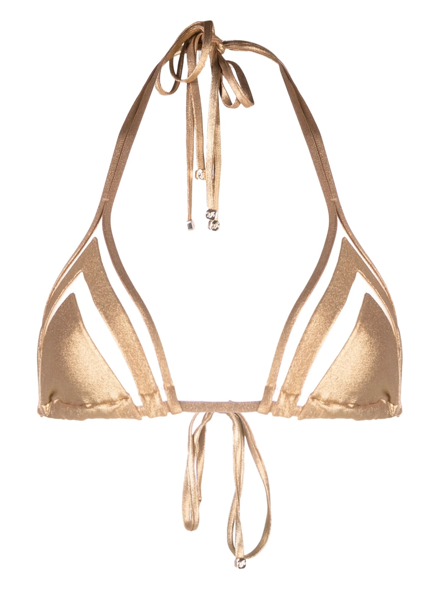 Tora lamé triangle bikini top
