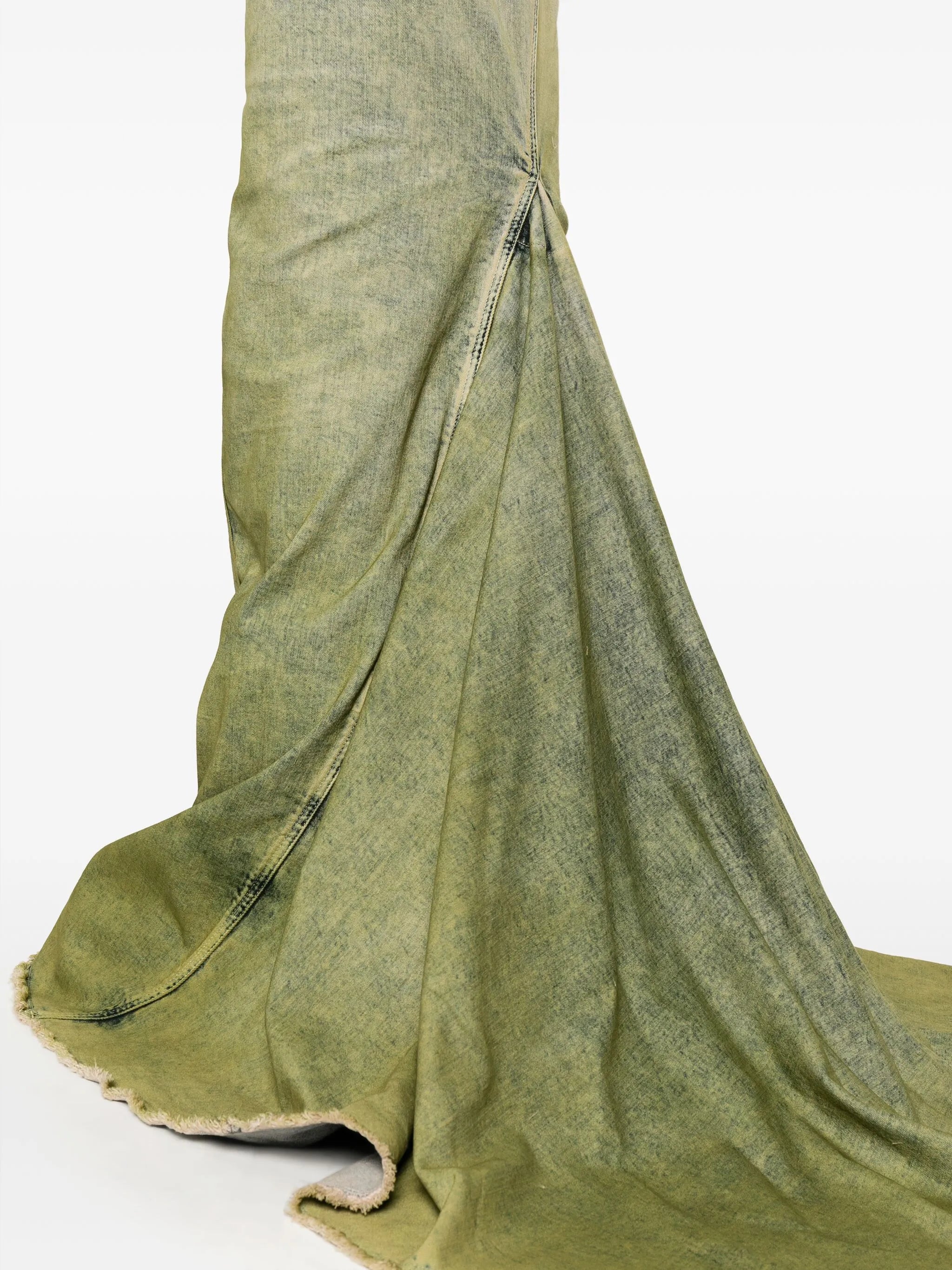gradient-effect denim maxi skirt