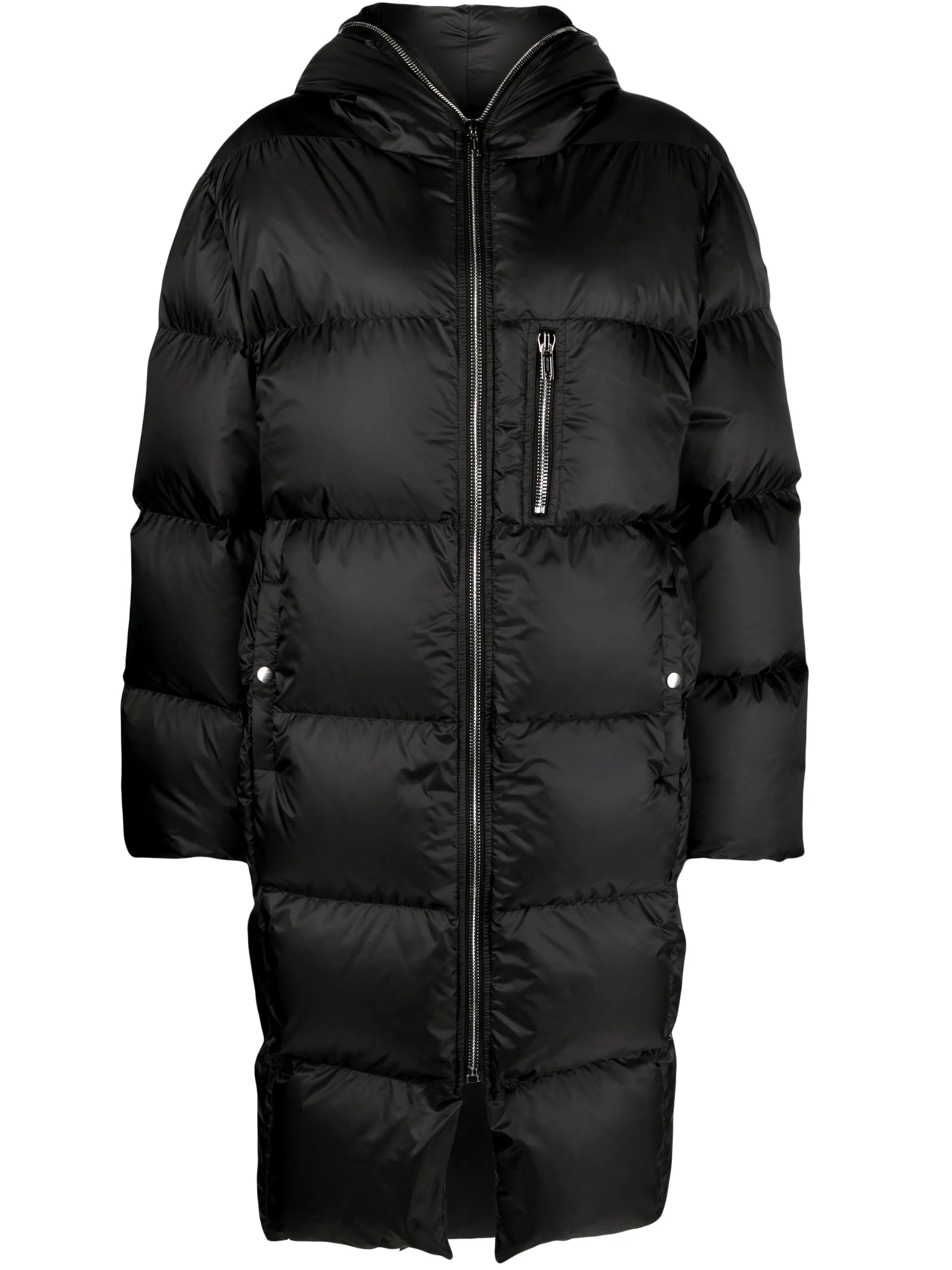 Gimp logo-patch padded coat