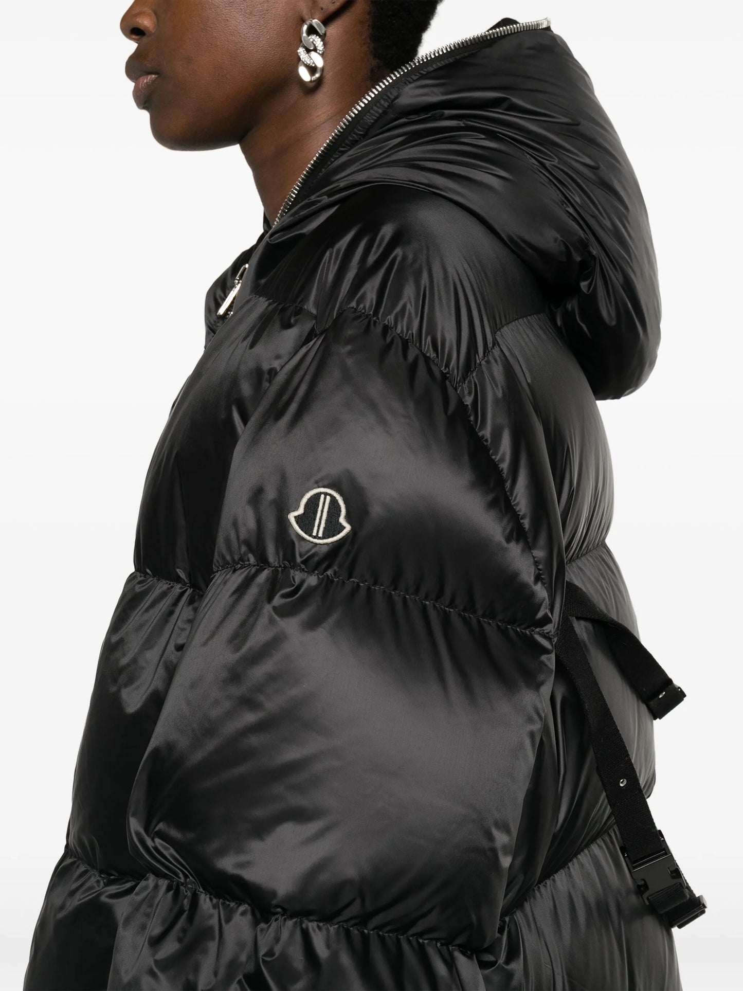 Gimp logo-patch padded coat