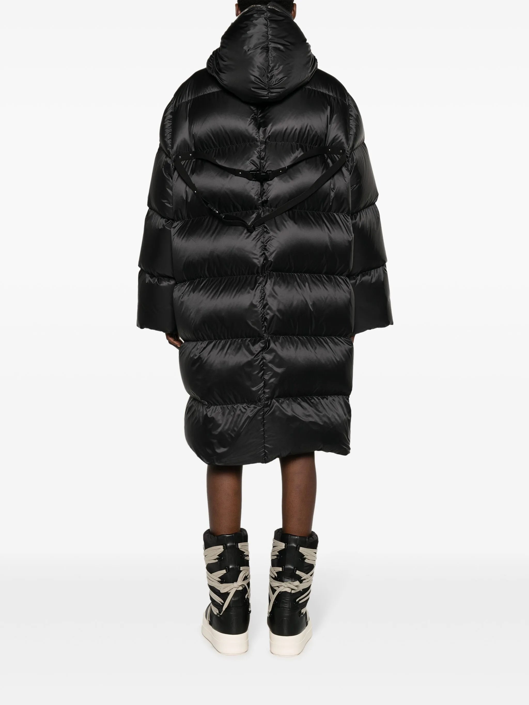 Gimp logo-patch padded coat