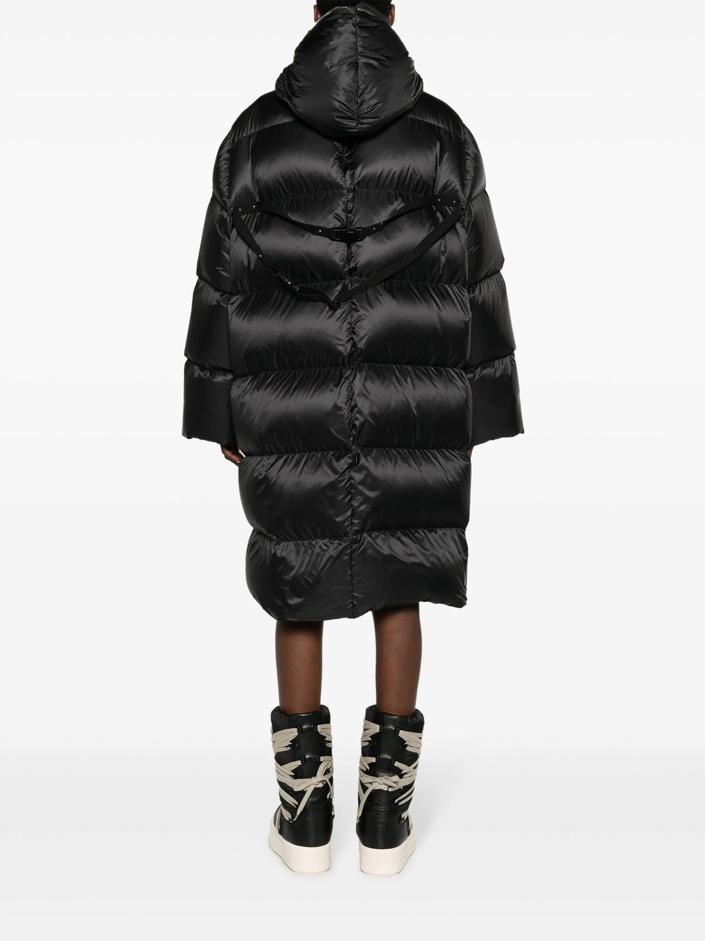 Gimp logo-patch padded coat