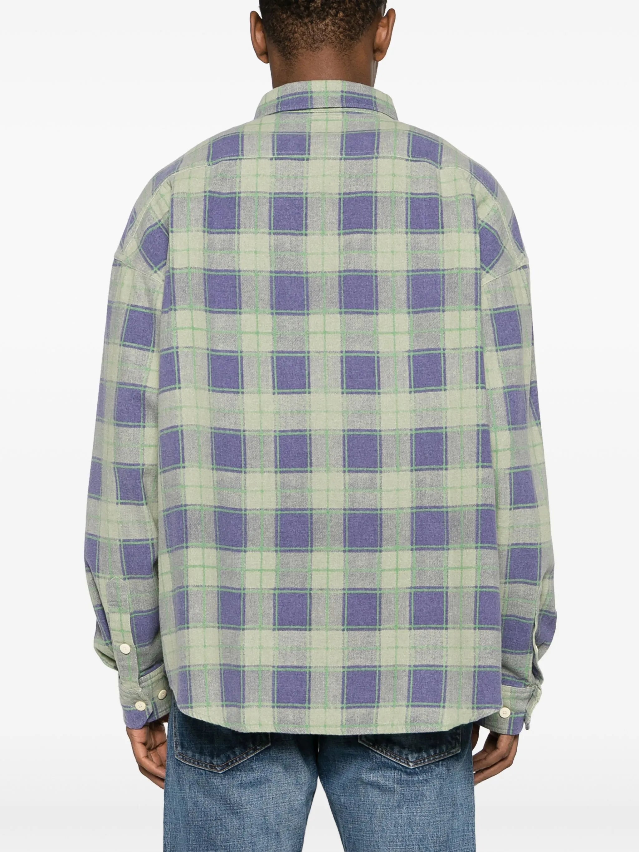 check-pattern cotton shirt