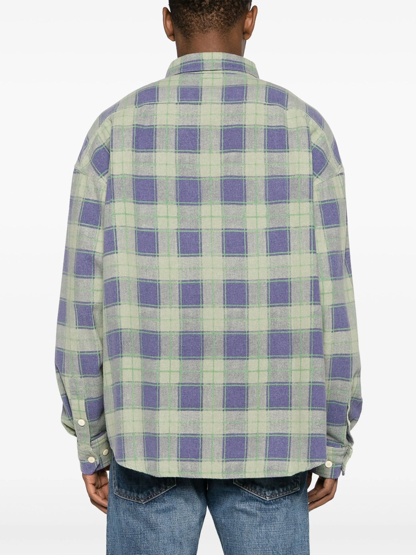 check-pattern cotton shirt