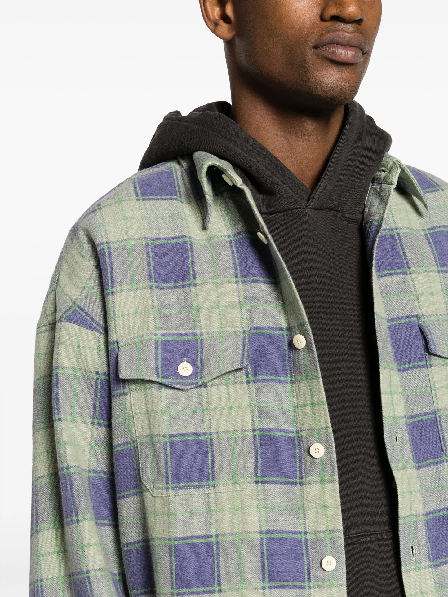 check-pattern cotton shirt