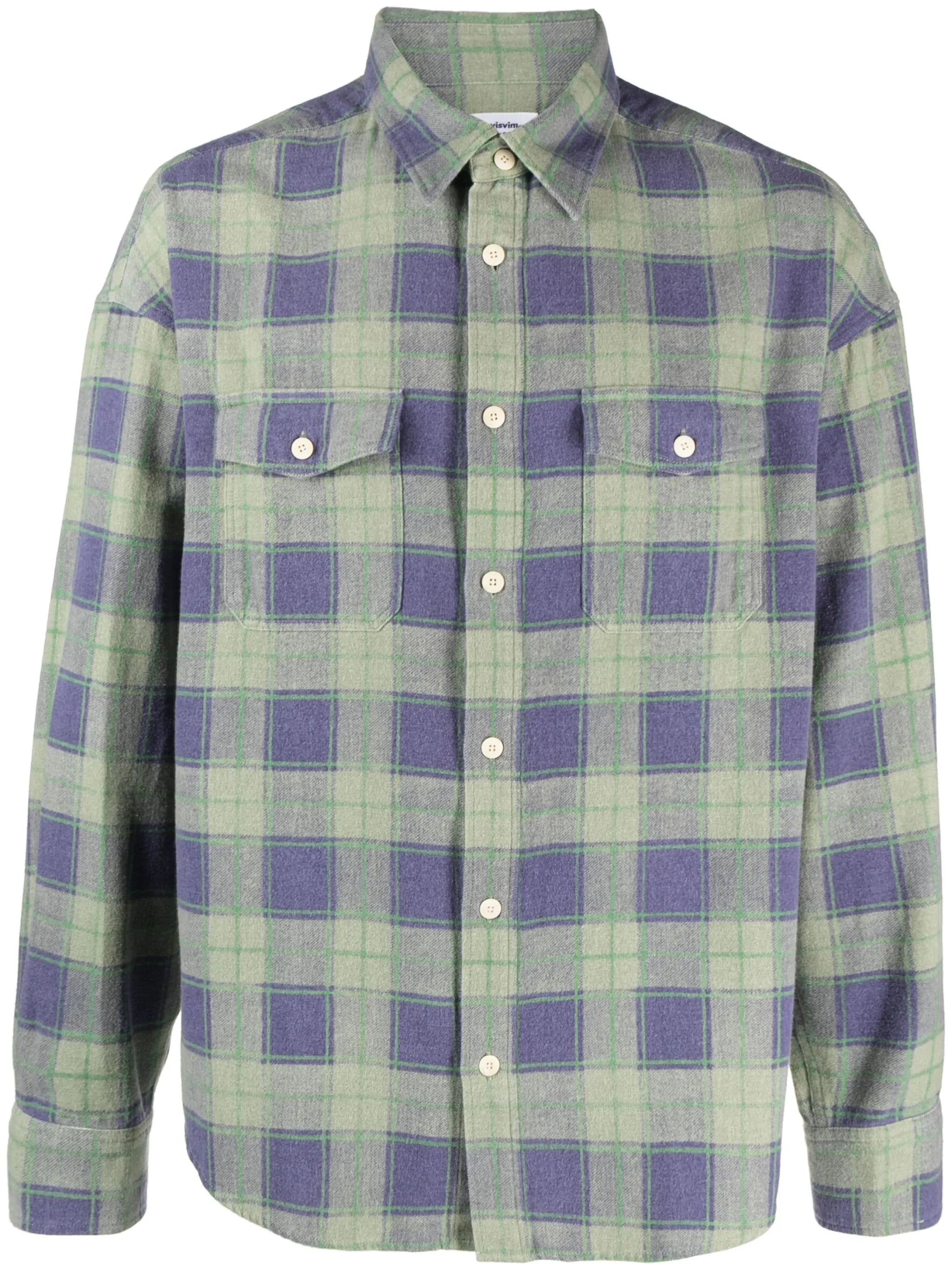 check-pattern cotton shirt