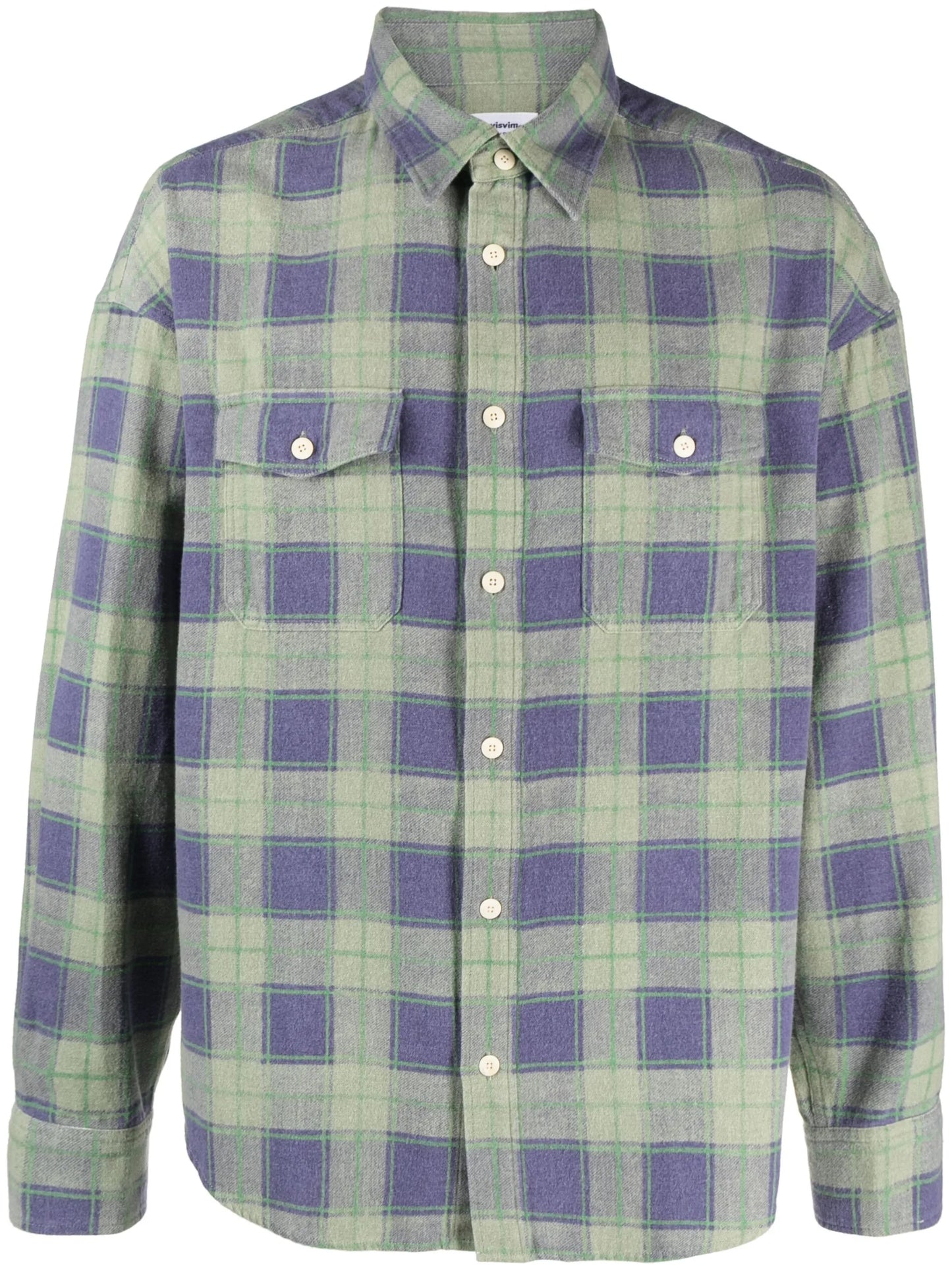 check-pattern cotton shirt