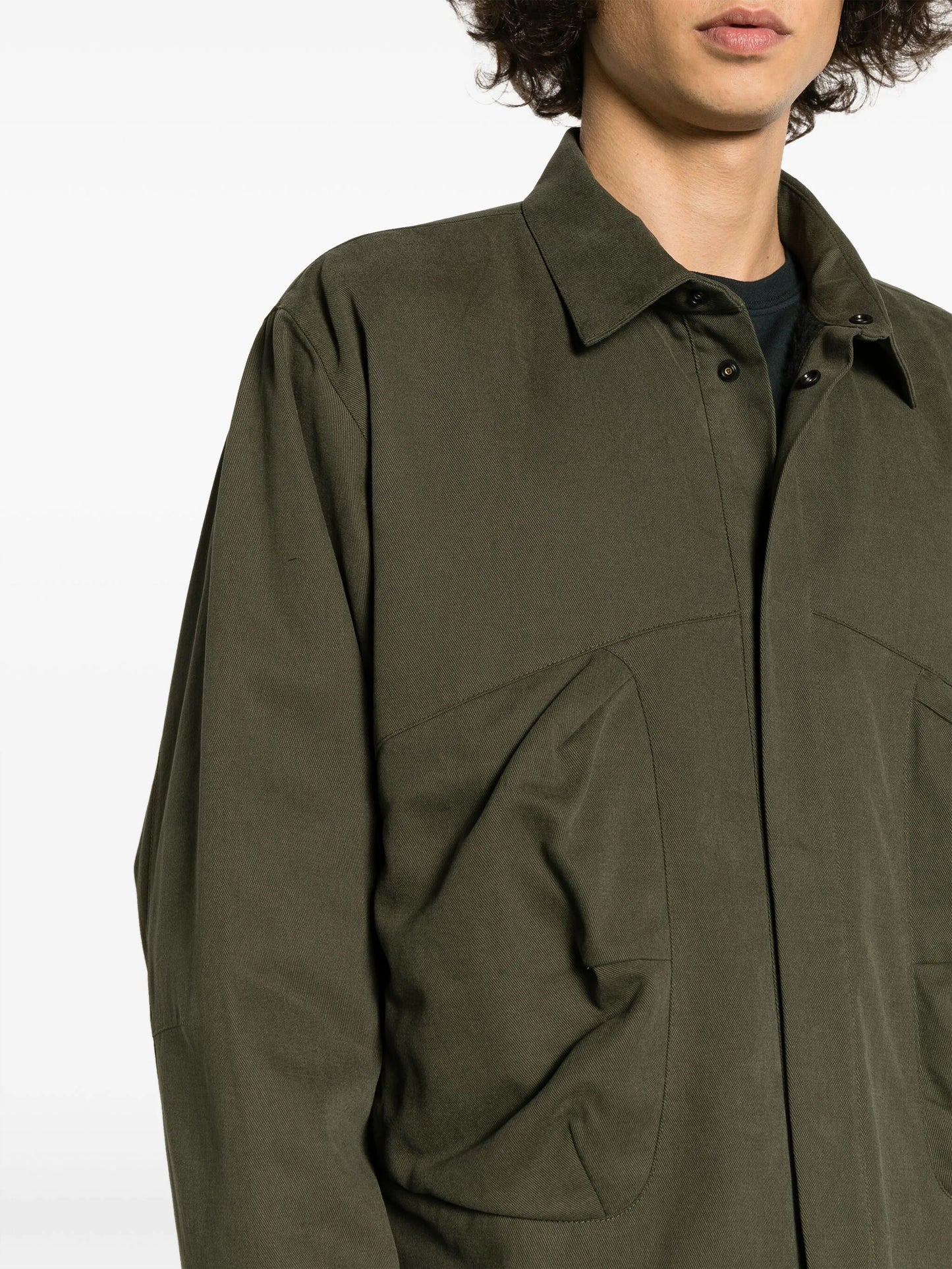 spread-collar press-stud fastening shirt